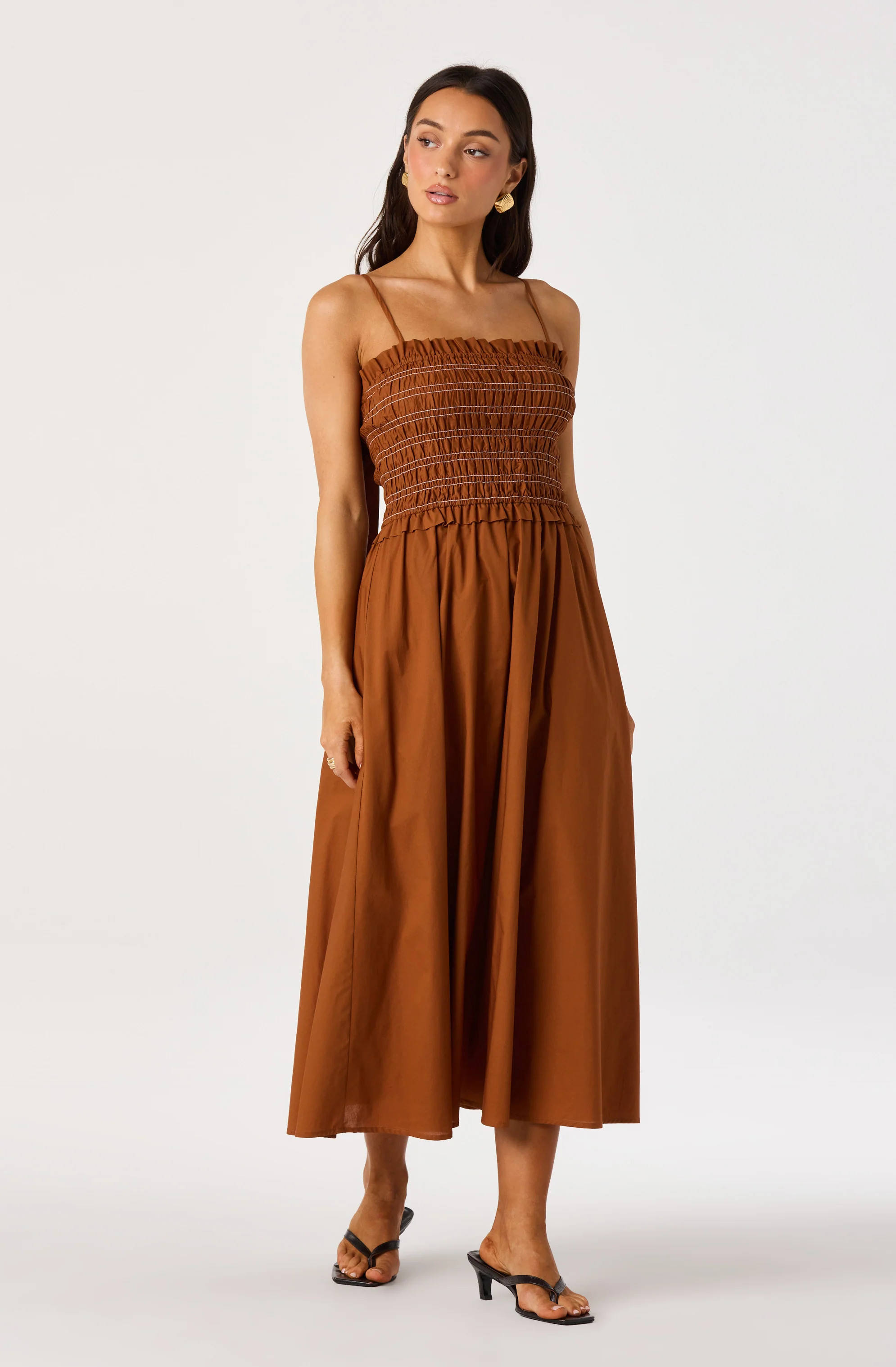 Harper Smocked A-Line Midi Dress - Image 13