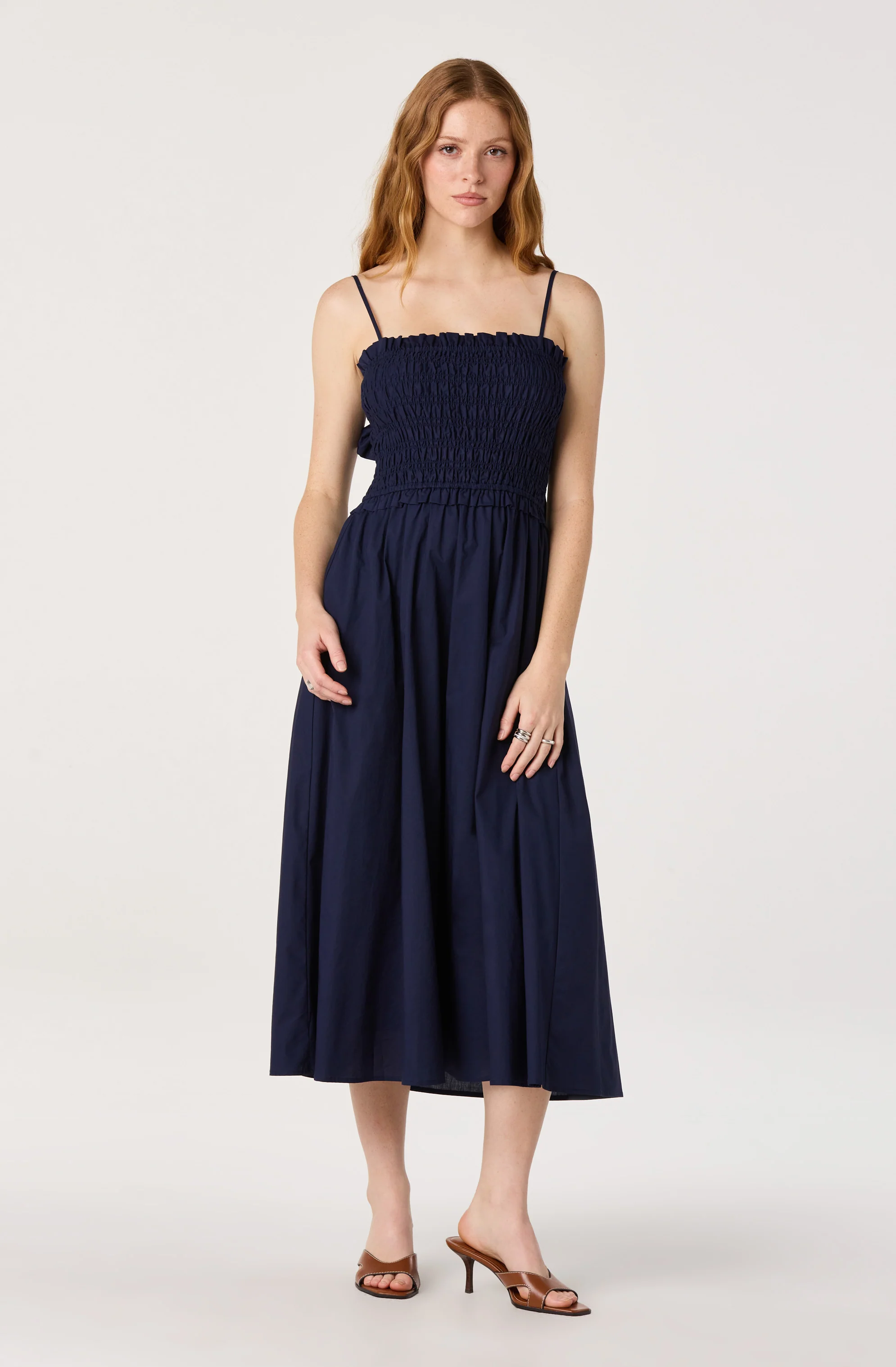 Harper Smocked A-Line Midi Dress - Image 3