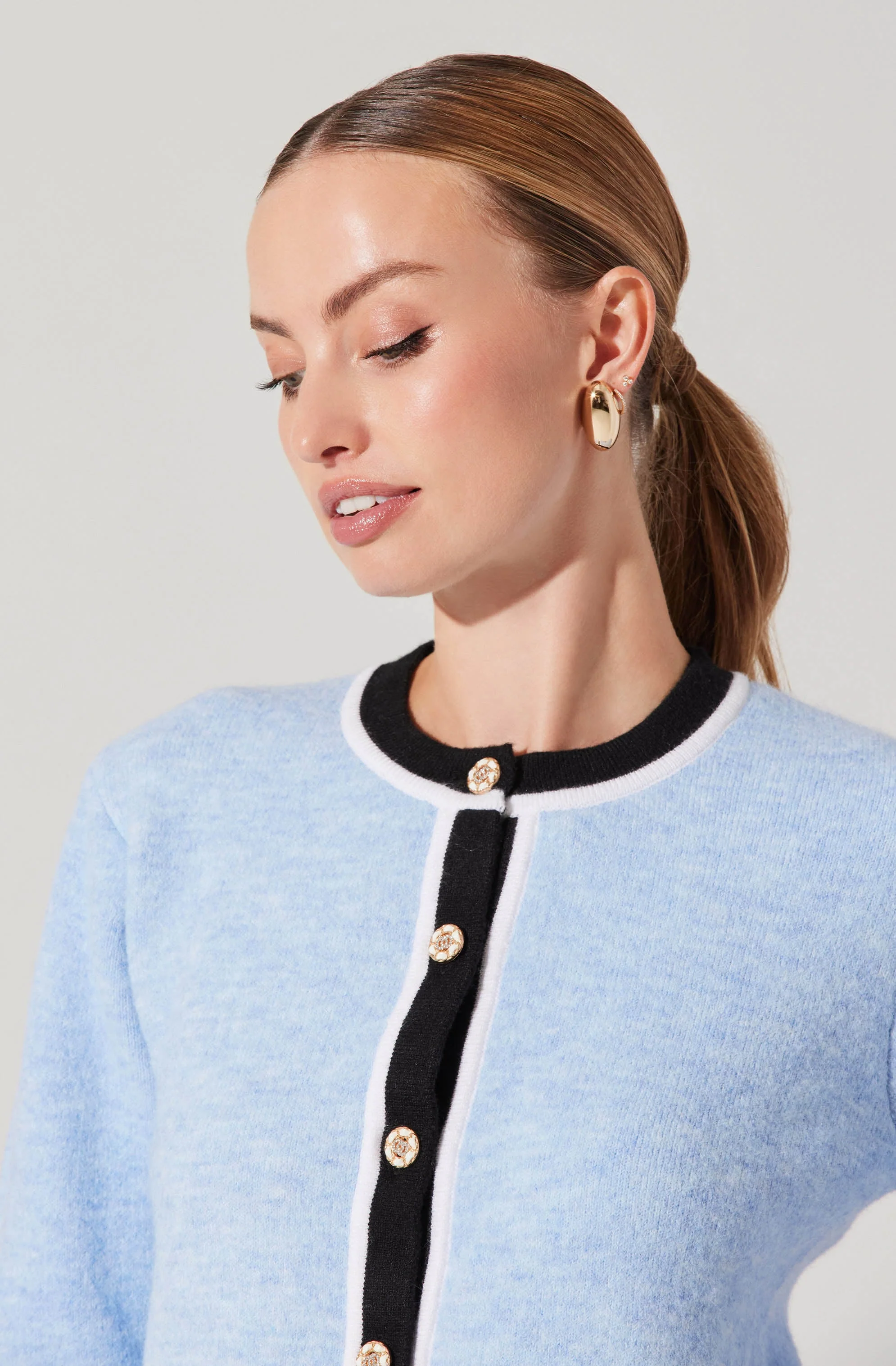 Hattie Contrast Trim Cardigan - Image 3