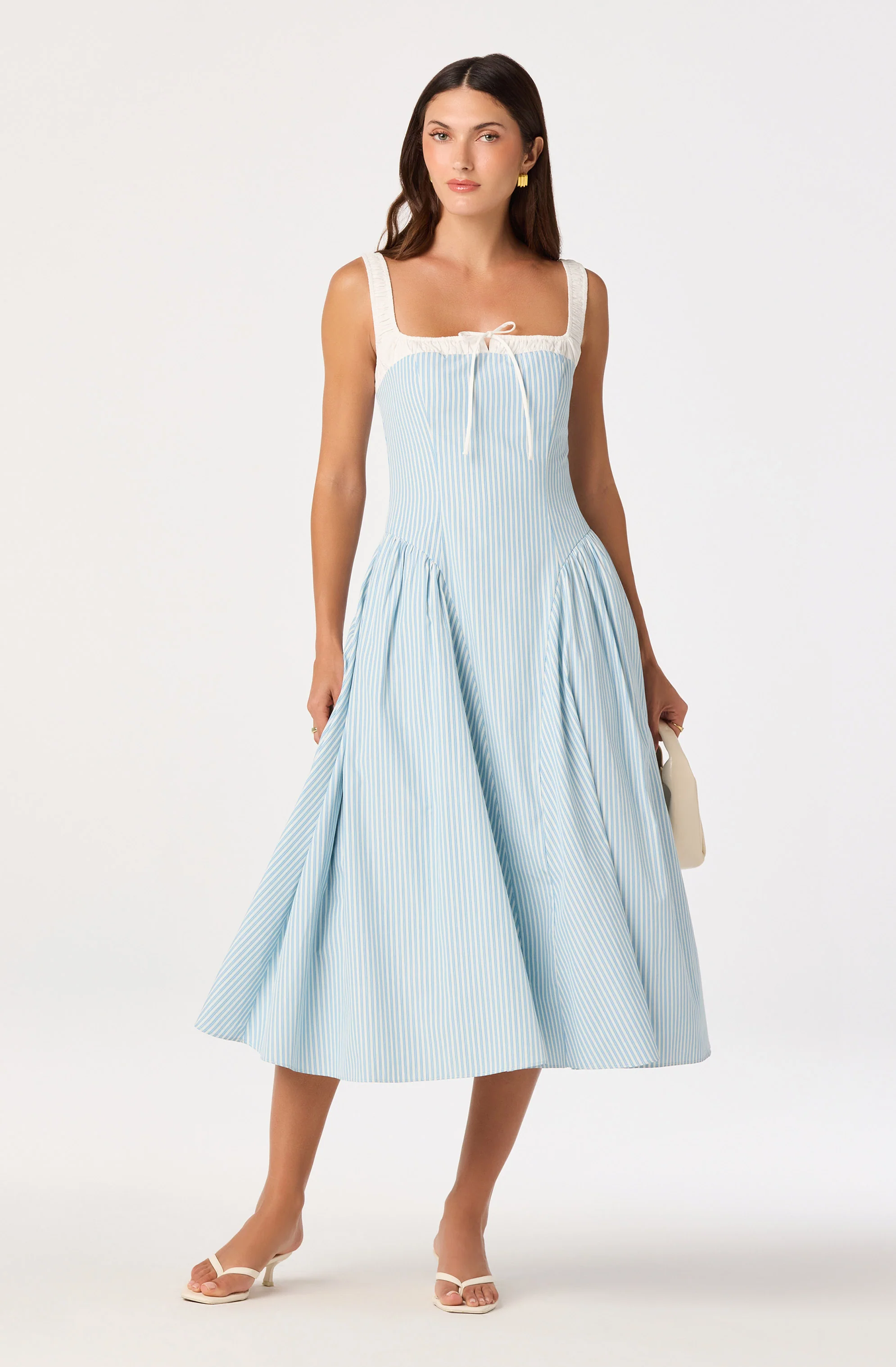 Hazel Striped Drop-Waist Midi Dress - Image 4