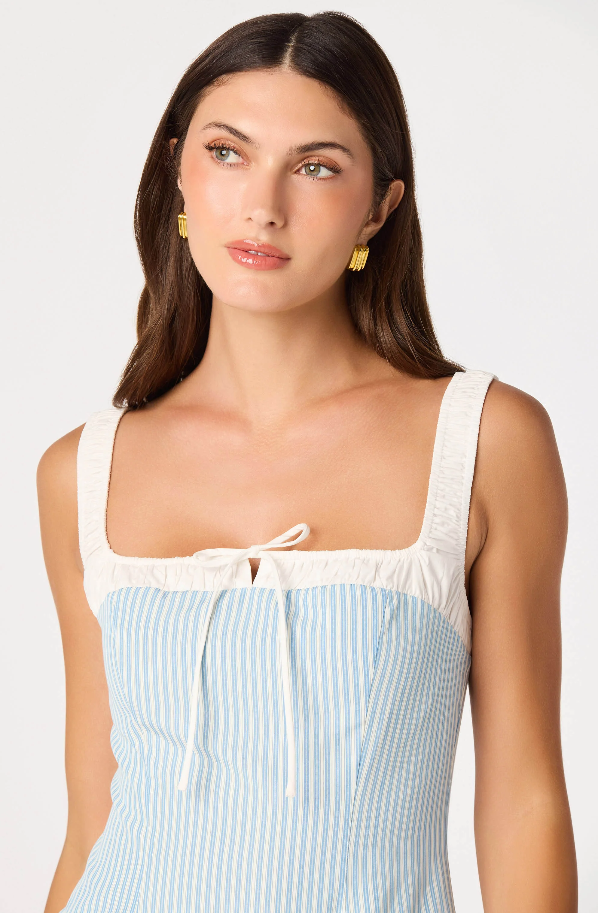 Hazel Striped Drop-Waist Midi Dress - Image 5