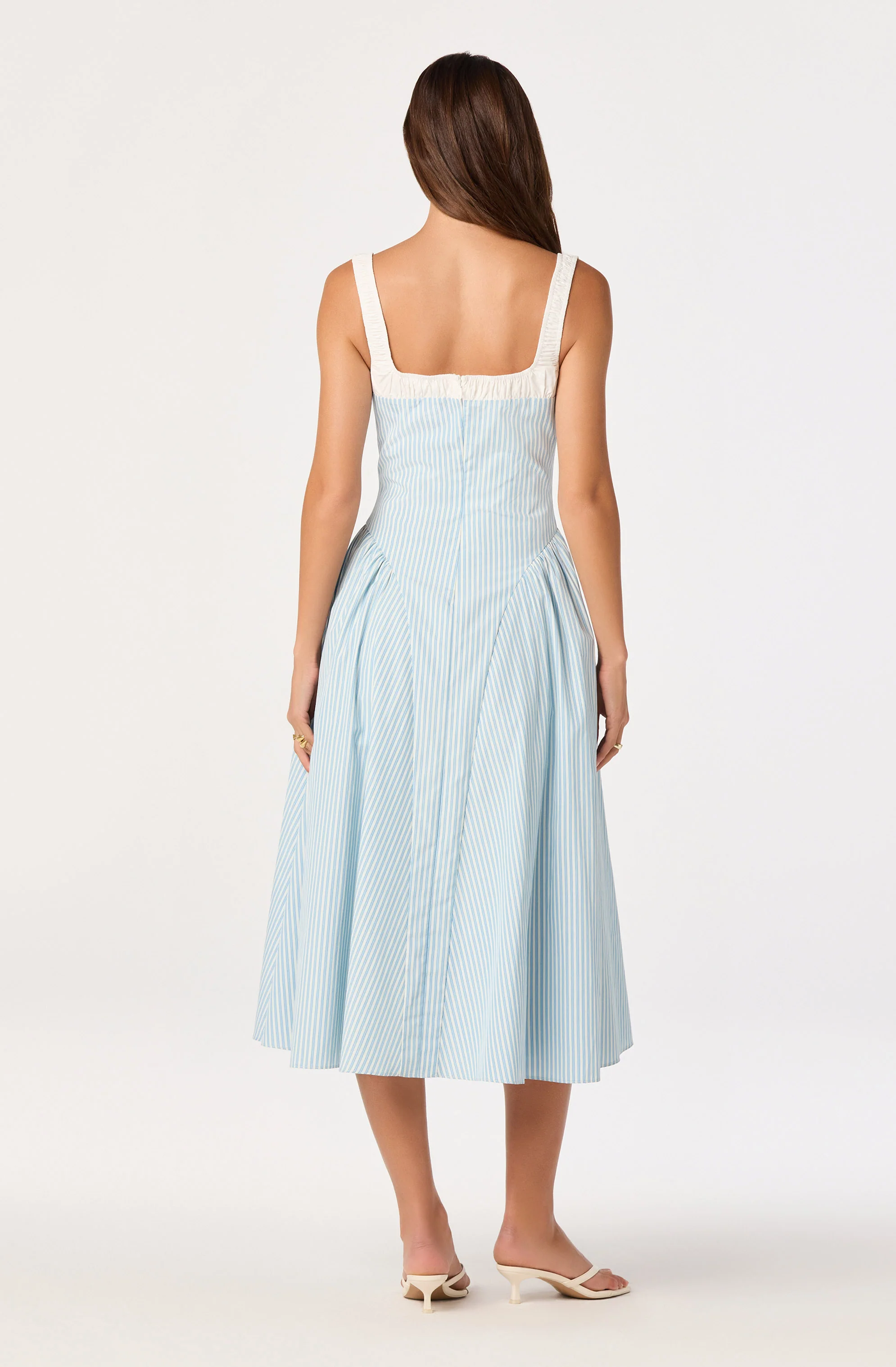 Hazel Striped Drop-Waist Midi Dress - Image 6