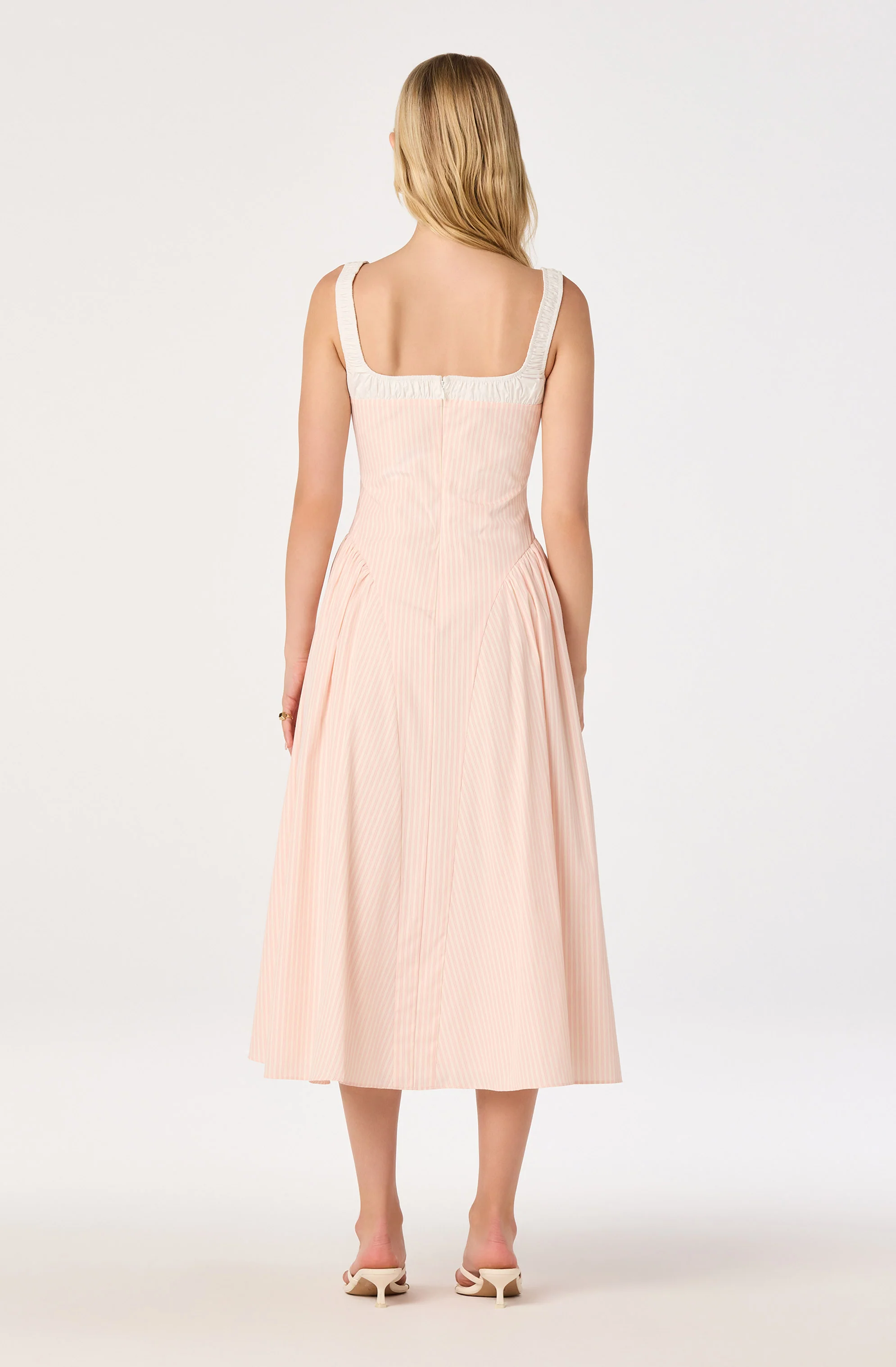 Hazel Striped Drop-Waist Midi Dress - Image 9
