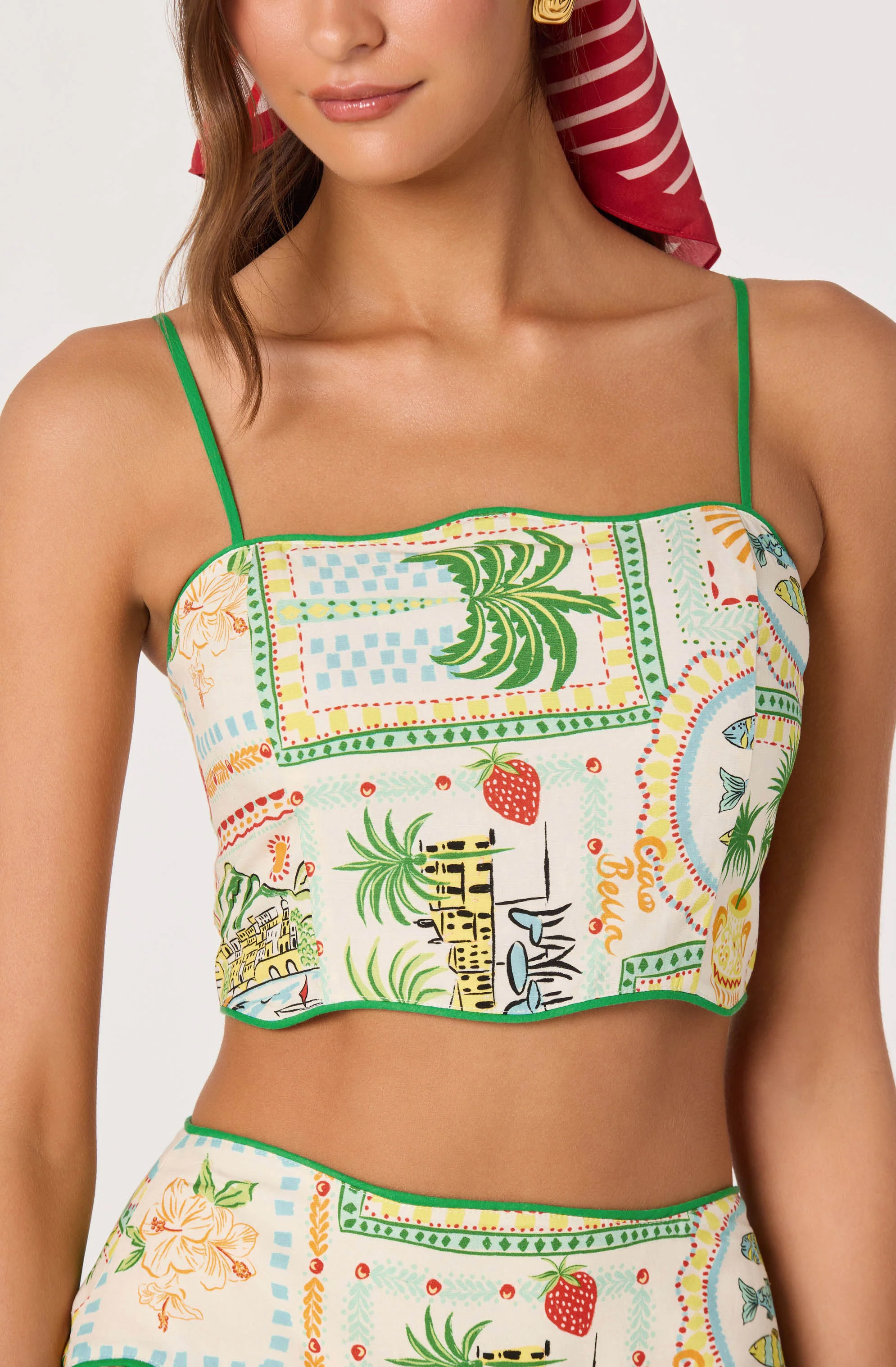 Heidi Novelty Print Crop Top - Image 4