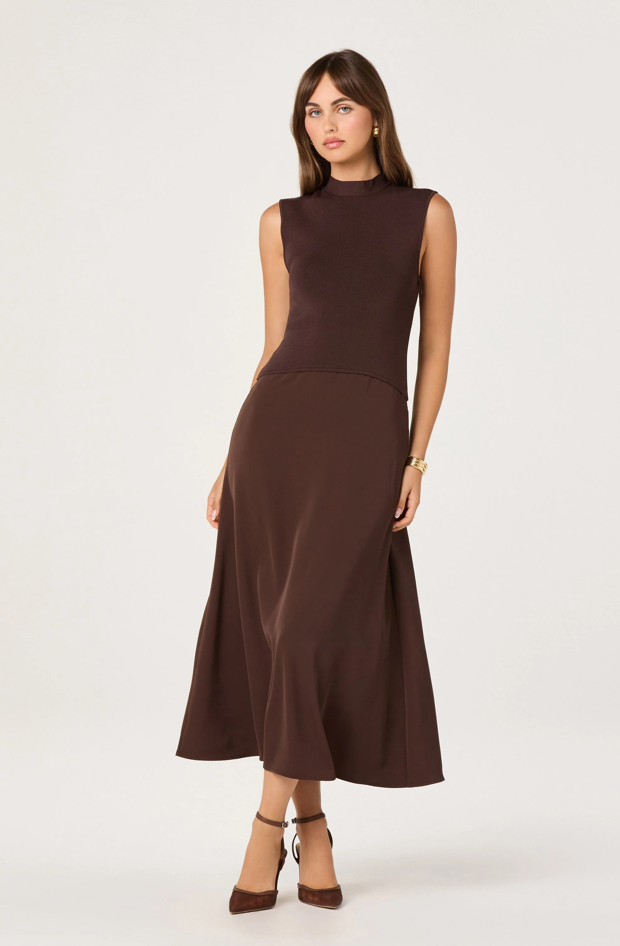 High Neck Tie-Back Midi Dress - Image 4