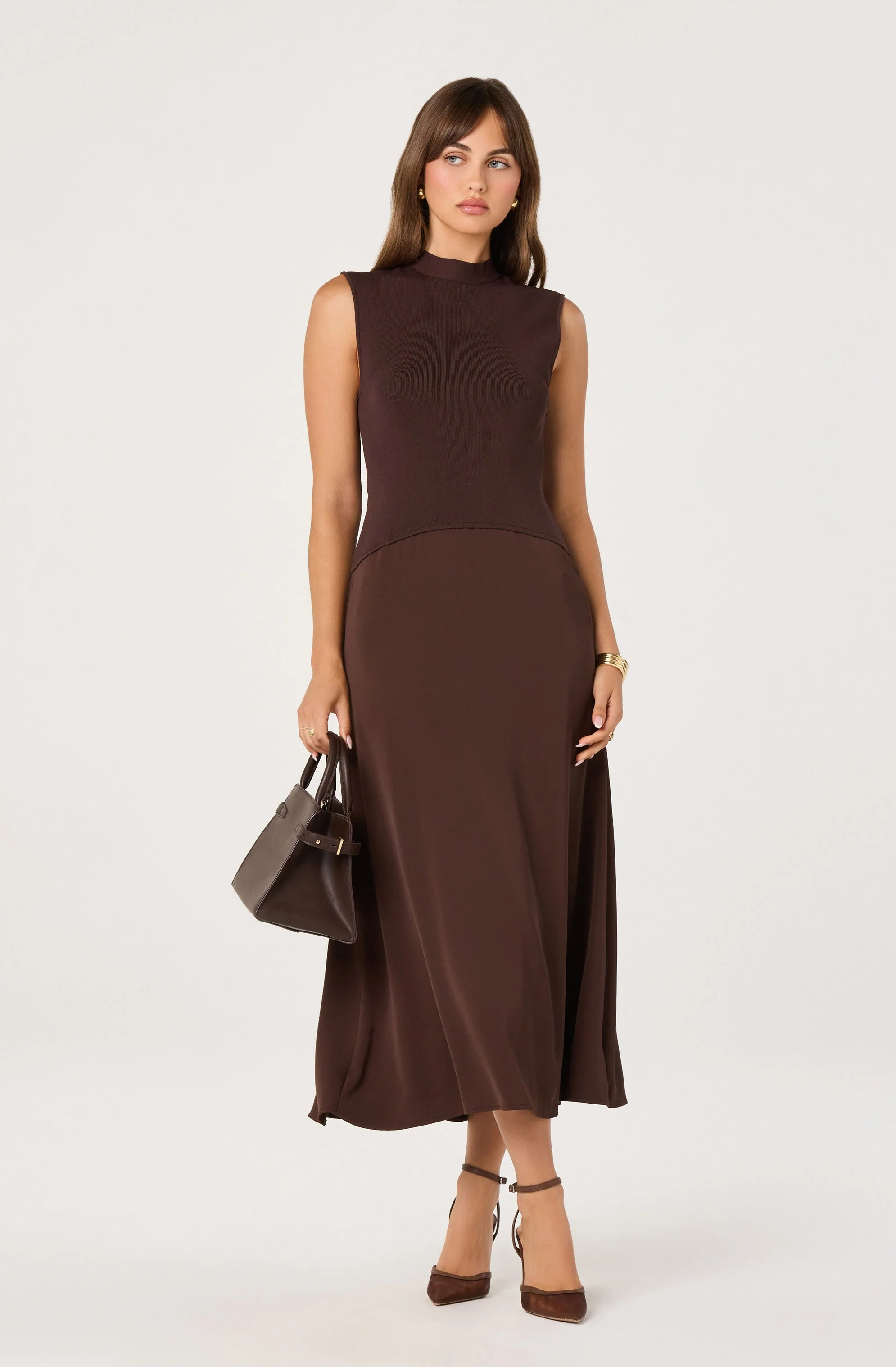 High Neck Tie-Back Midi Dress - Image 5