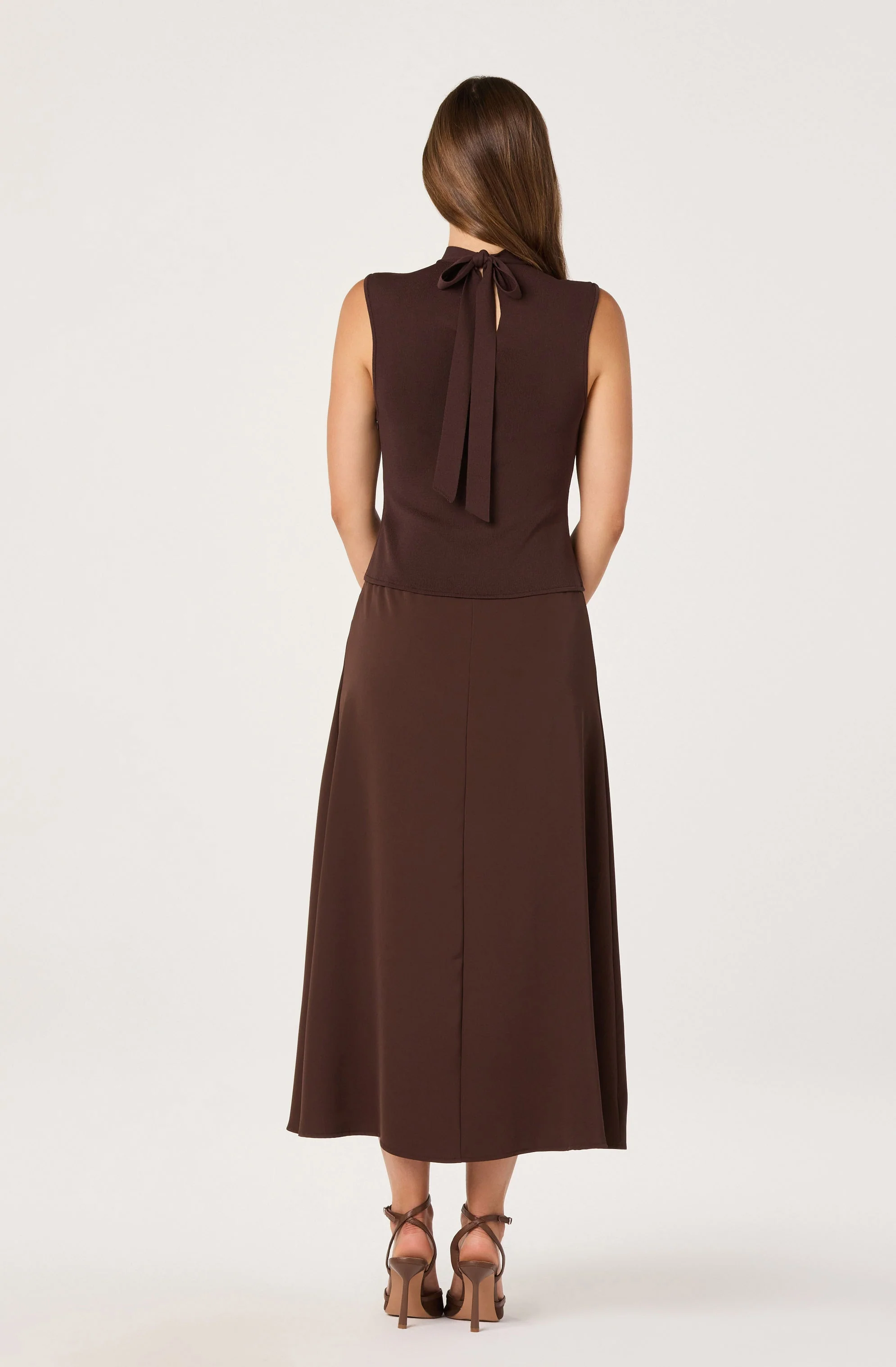 High Neck Tie-Back Midi Dress - Image 6
