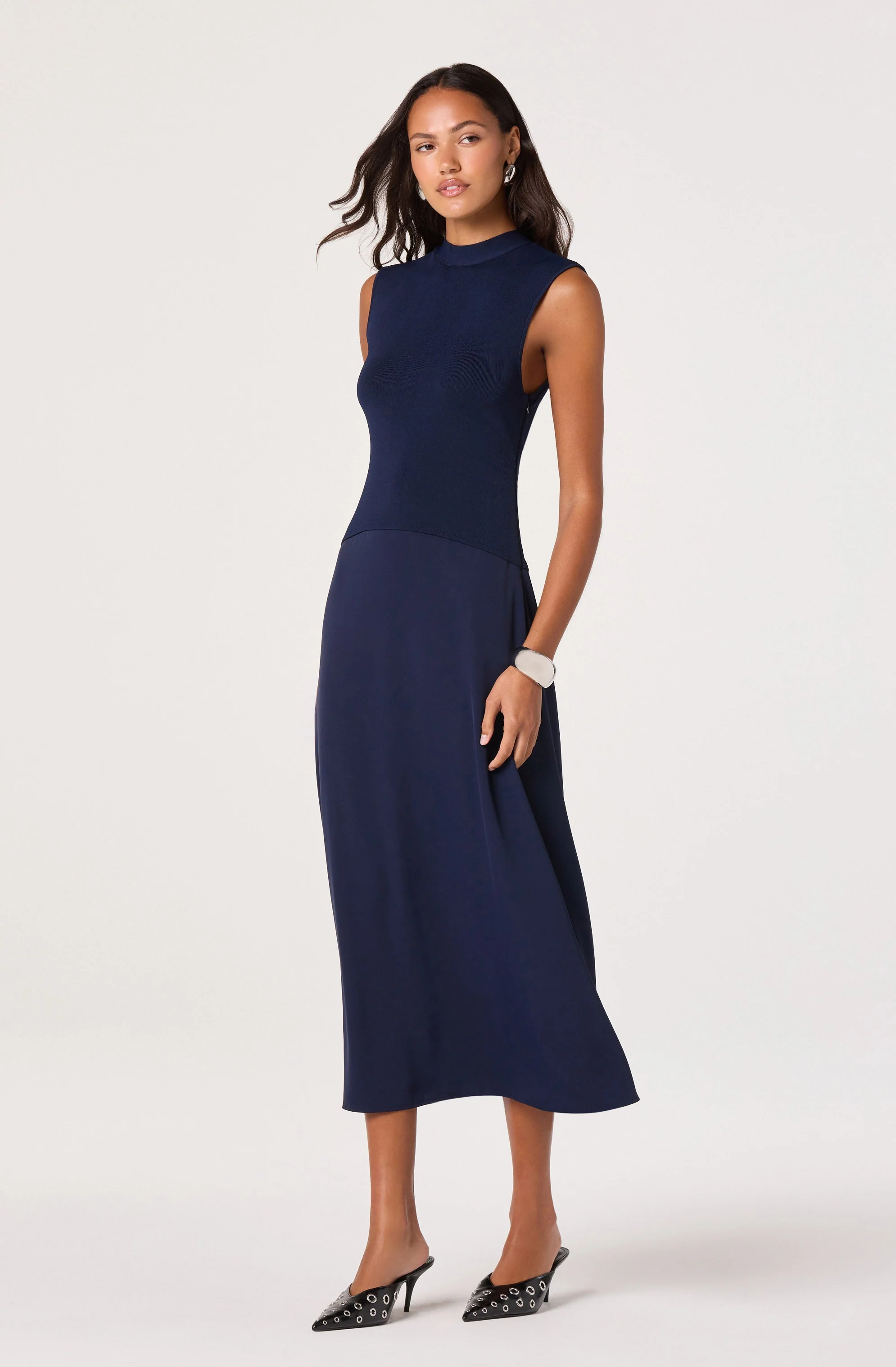 High Neck Tie-Back Midi Dress - Image 7