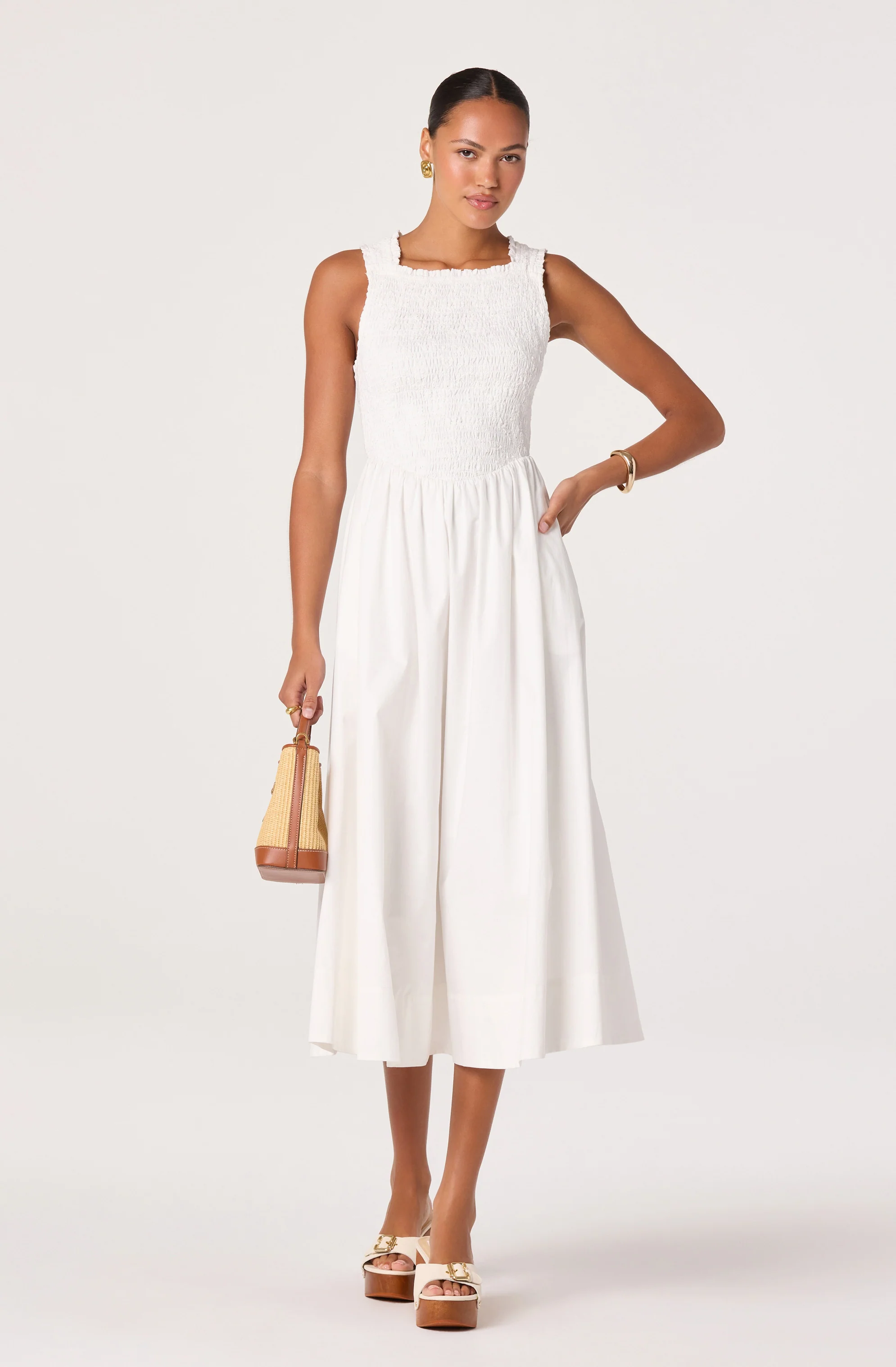 Hollie Smocked Midi Dress - Image 5