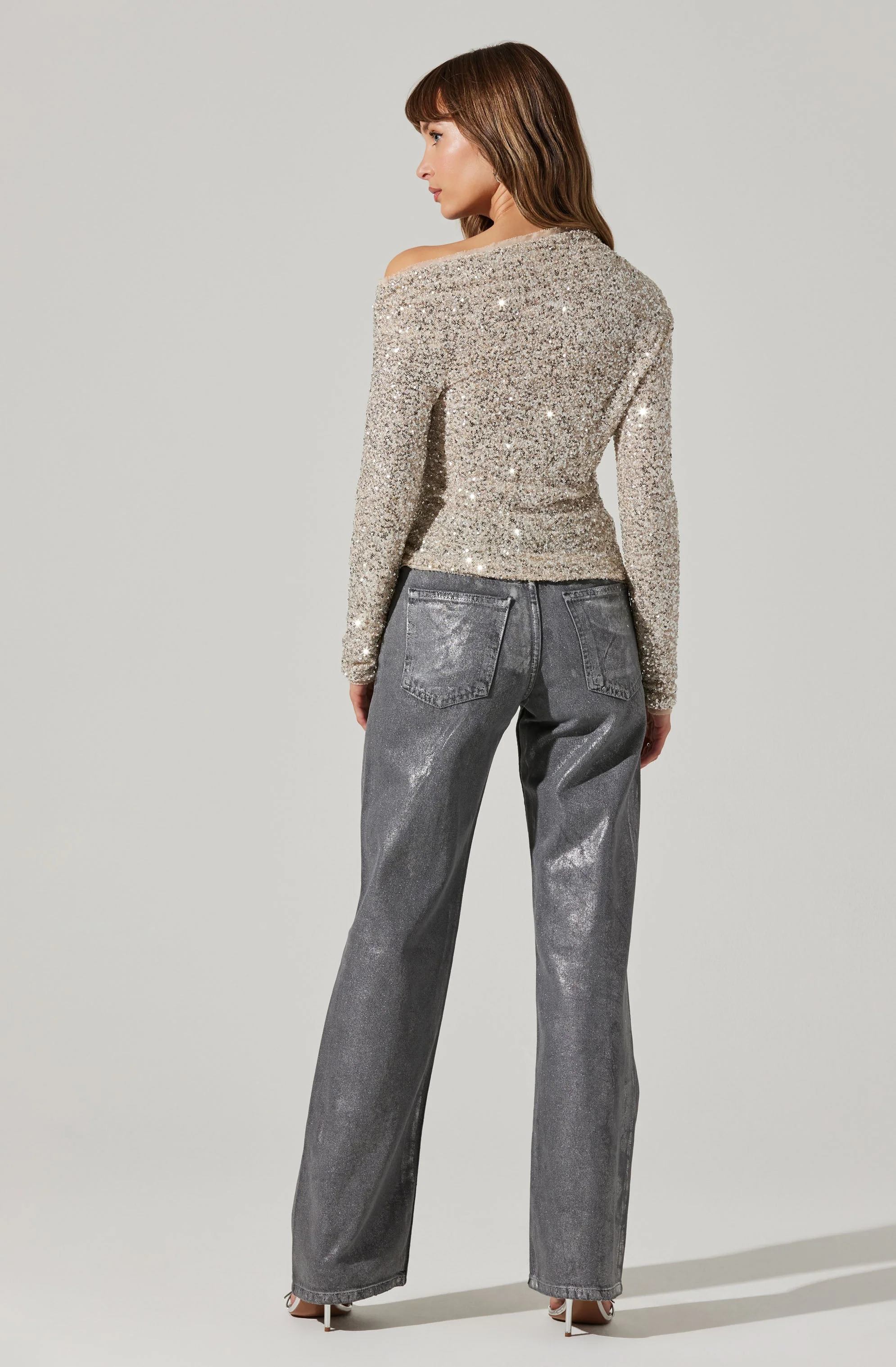 Icyln Sequin Off Shoulder Top - Image 3
