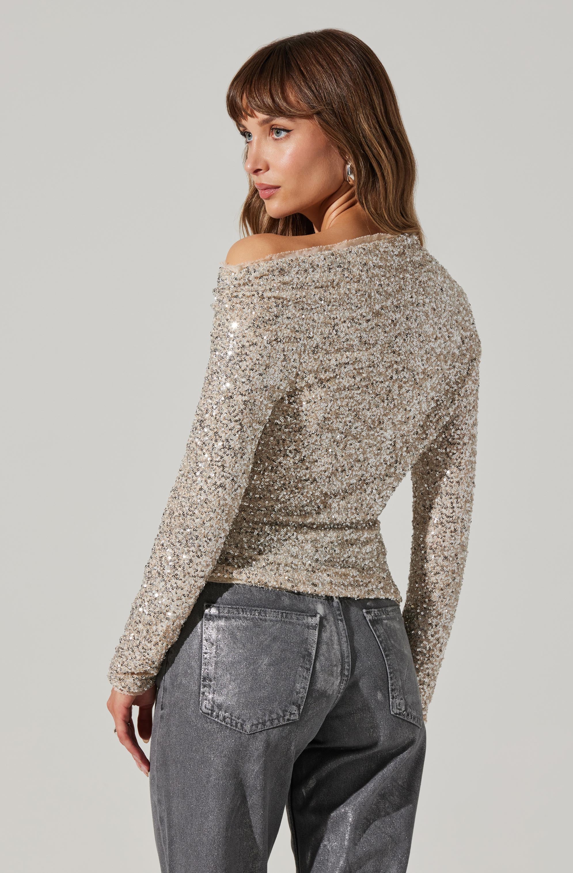 Icyln Sequin Off Shoulder Top - Image 5