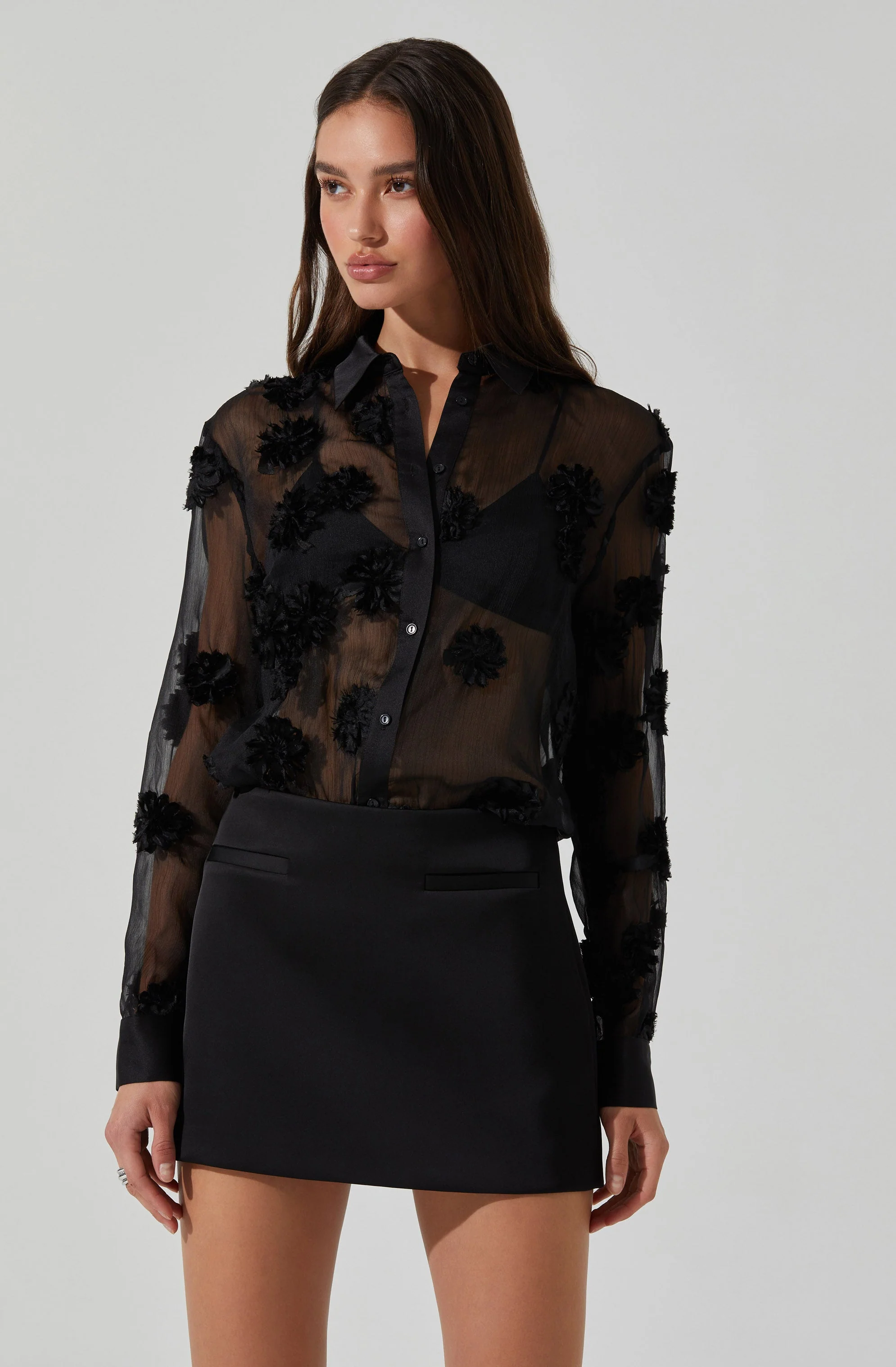 Ioannis Sheer 3D Floral Shirt - Image 3