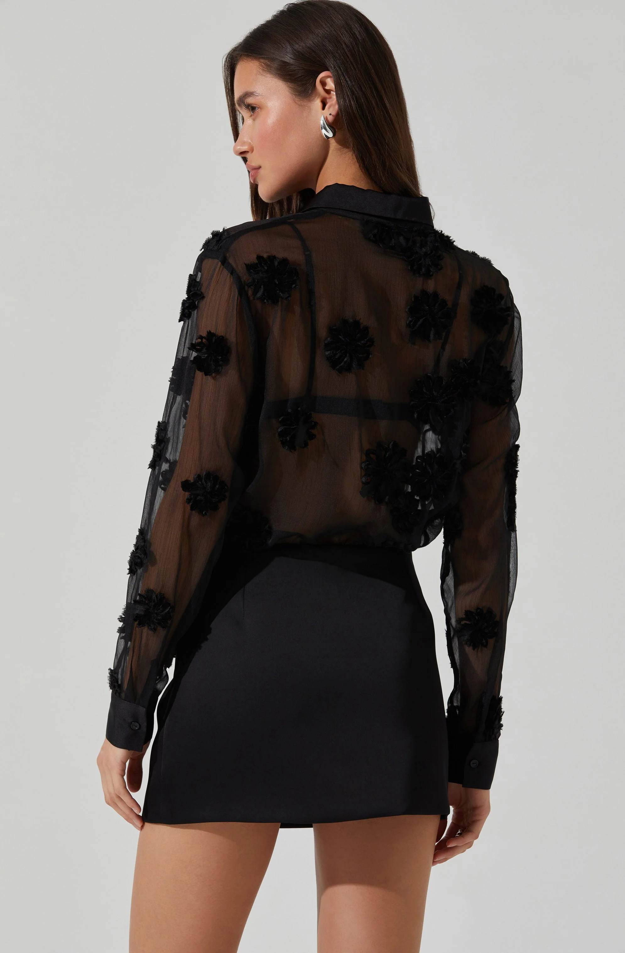 Ioannis Sheer 3D Floral Shirt - Image 6