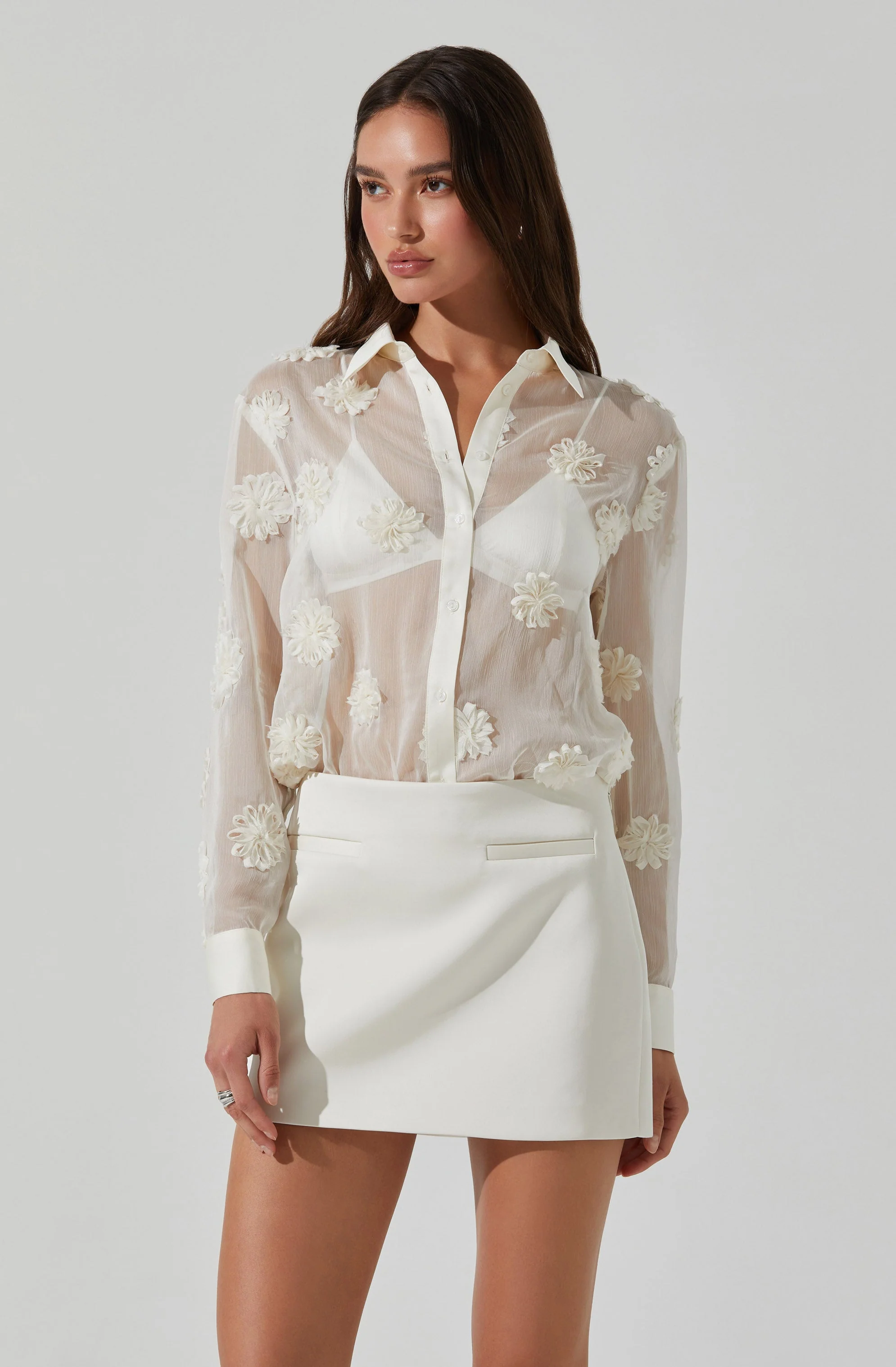 Ioannis Sheer 3D Floral Shirt - Image 7