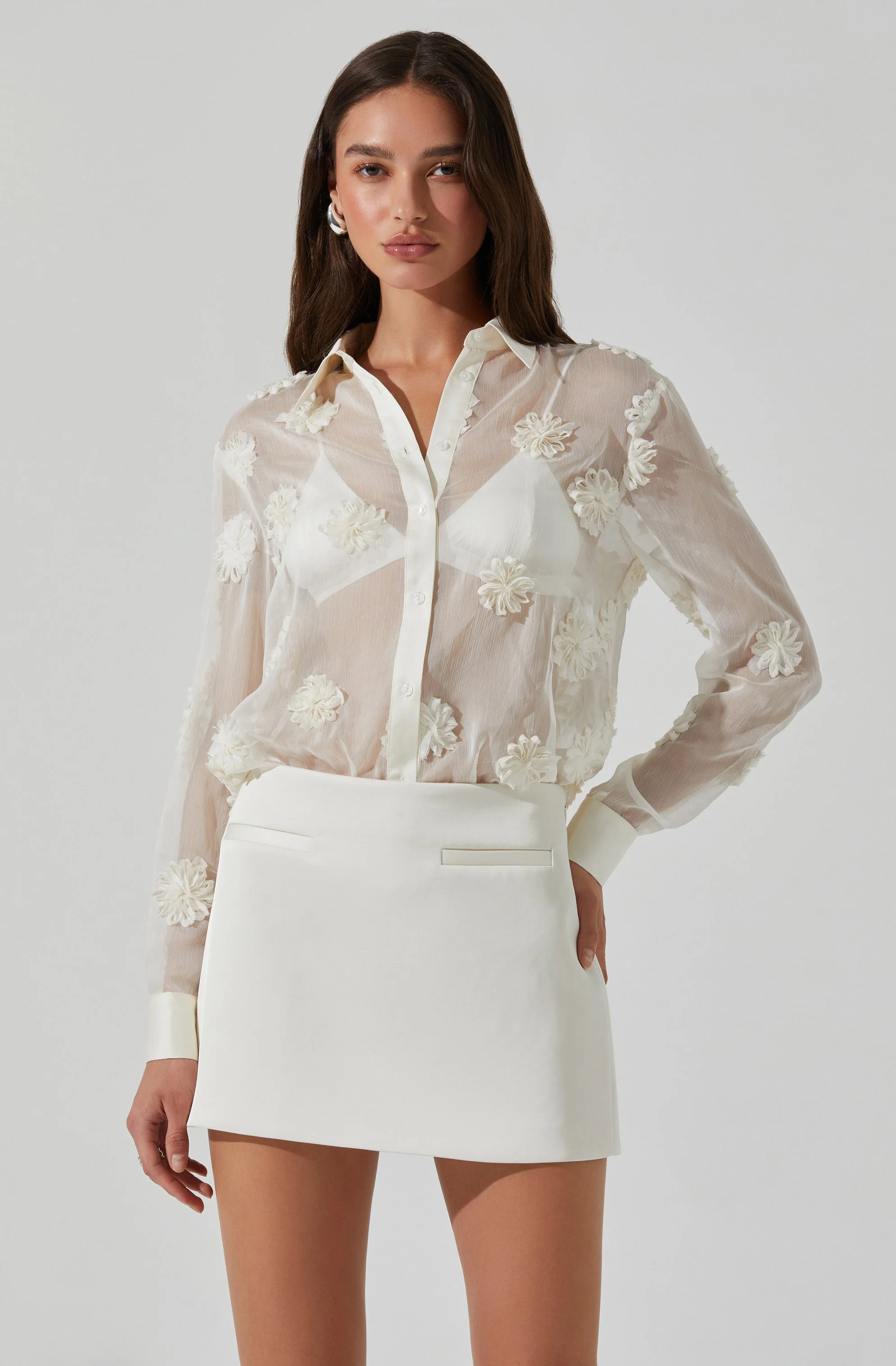 Ioannis Sheer 3D Floral Shirt - Image 9