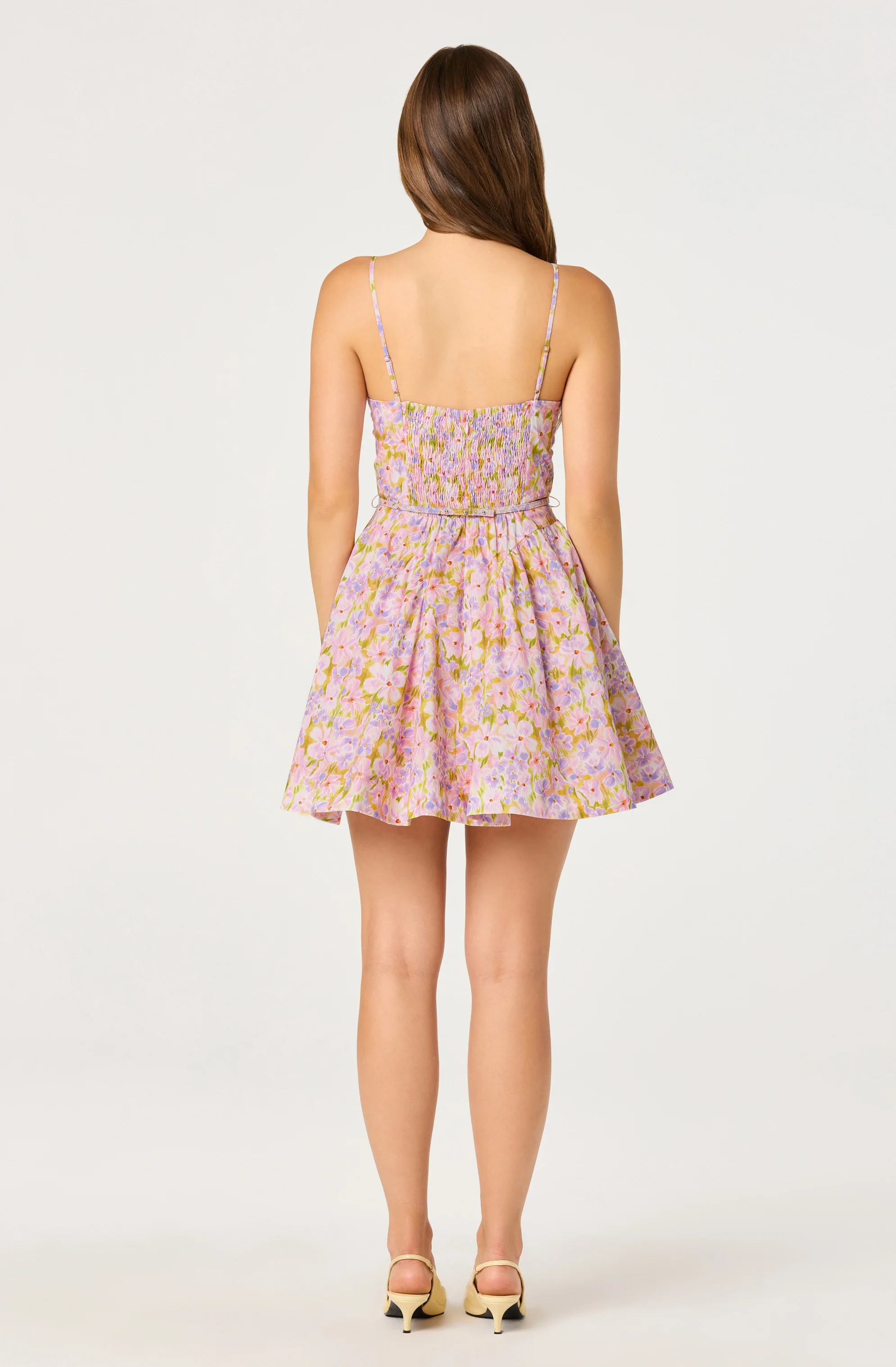 Isha Floral Sweetheart Mini Dress with Belt - Image 3