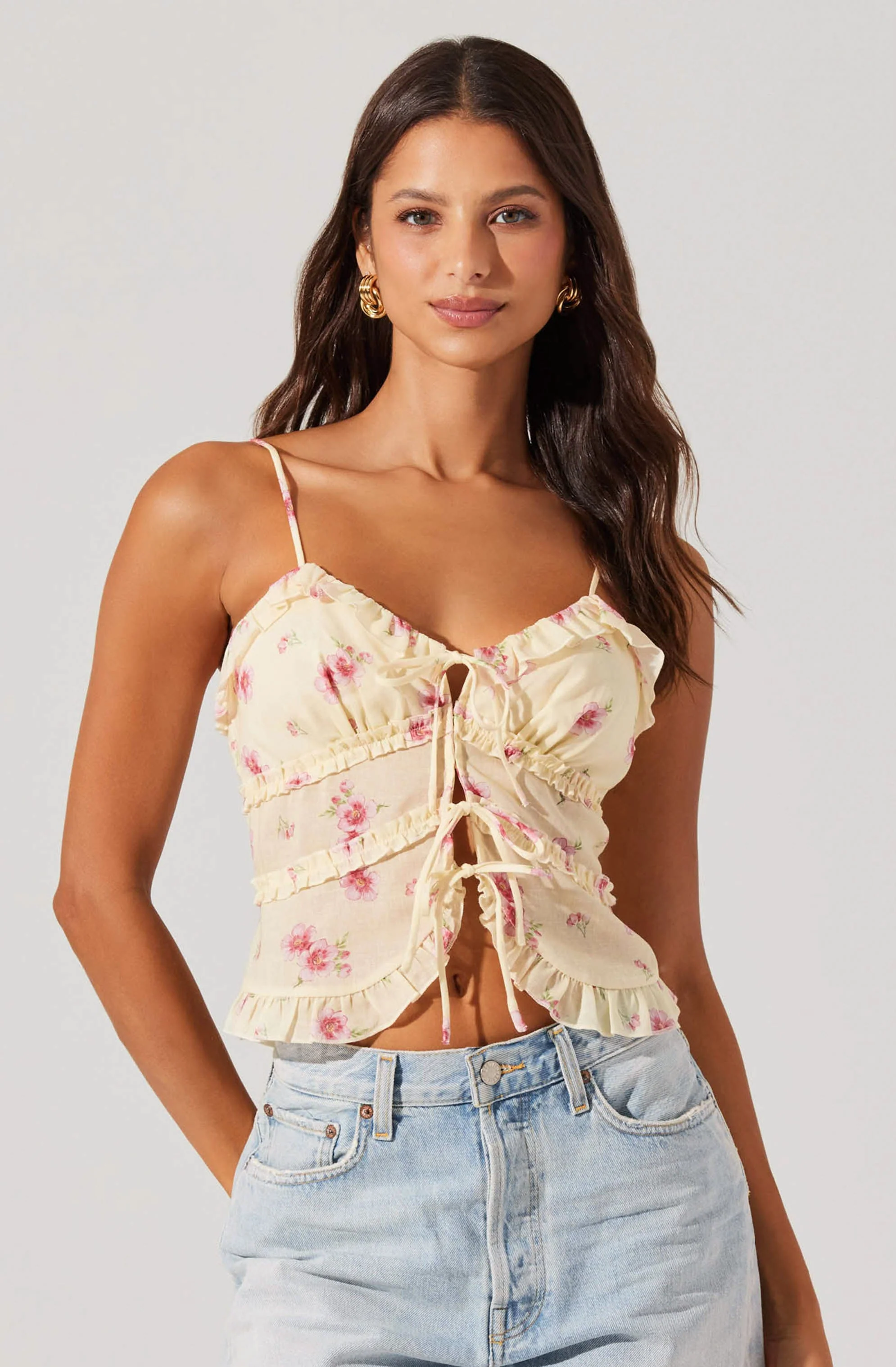 Islah Floral Tie-Front Top - Image 5