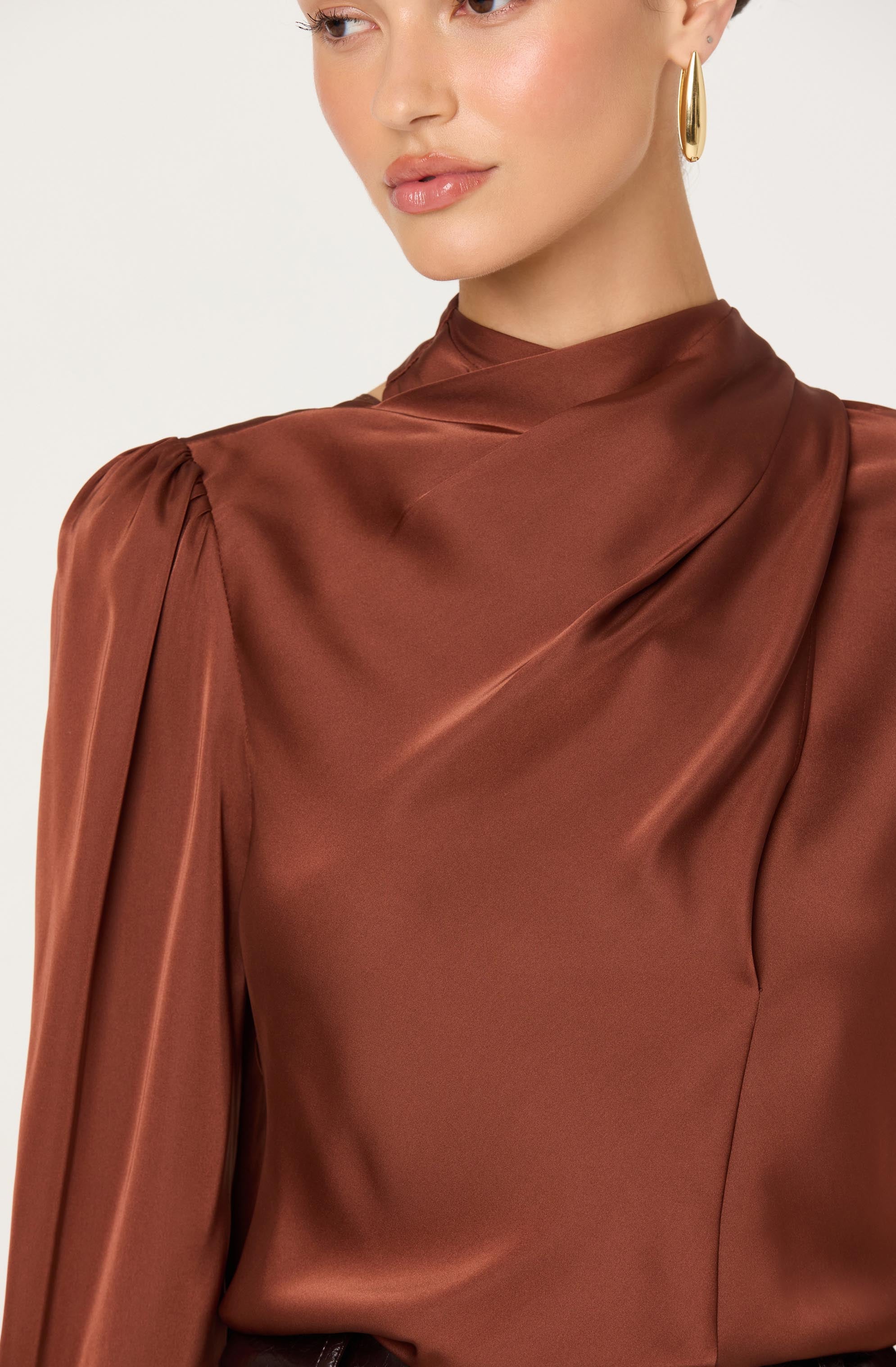 Ivonne High-Neck Satin Top - Image 10
