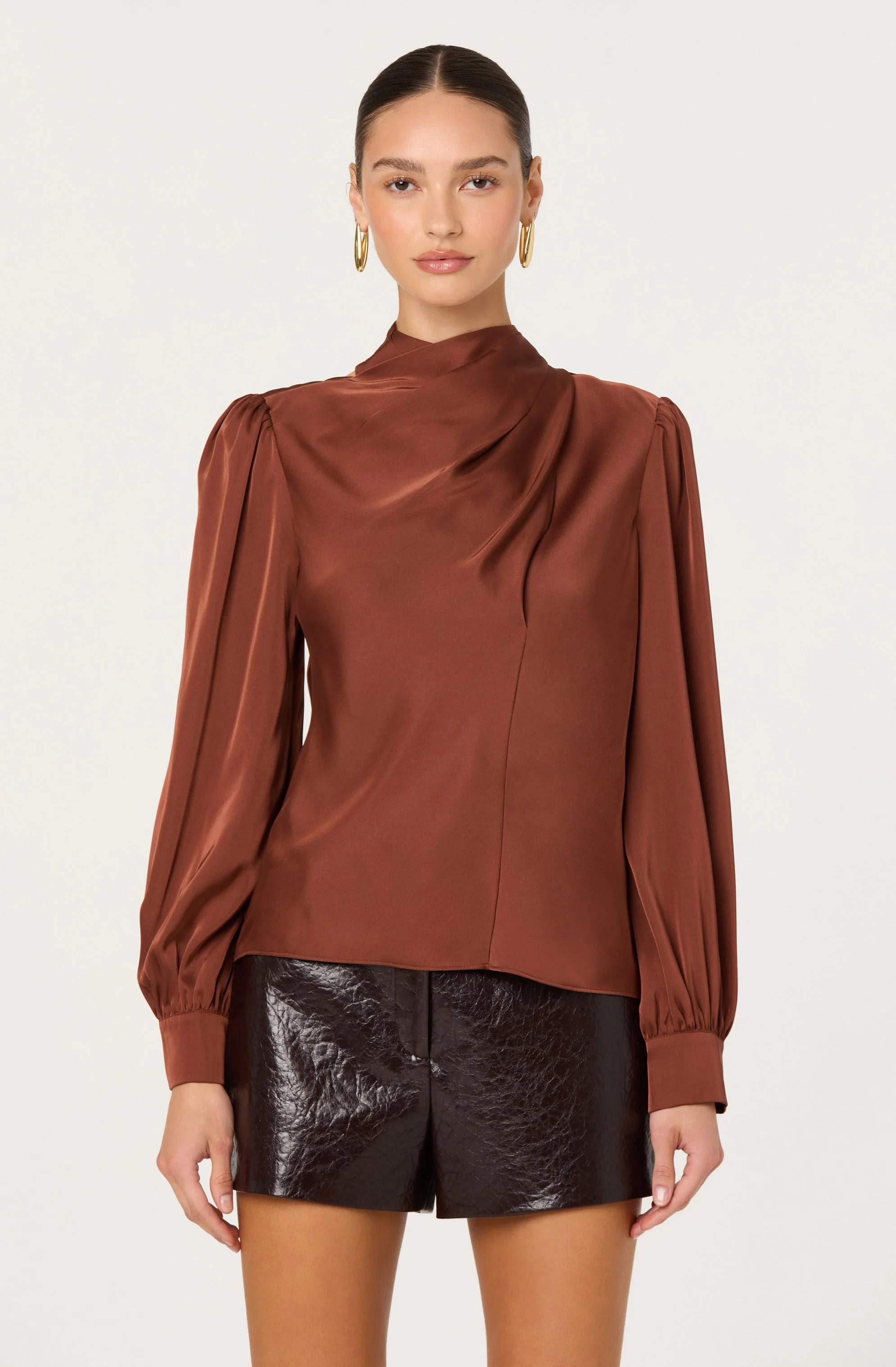 Ivonne High-Neck Satin Top - Image 11