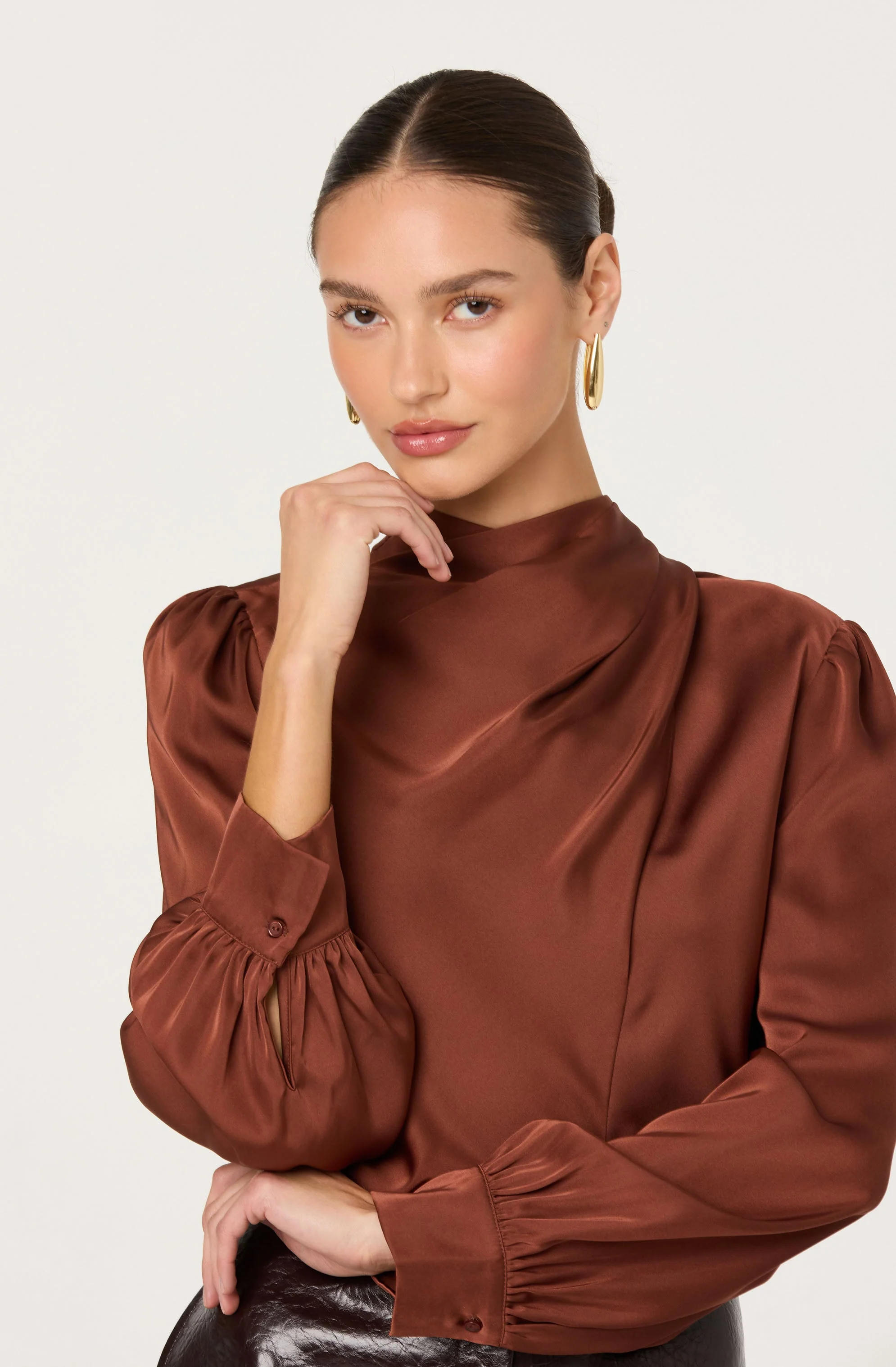 Ivonne High-Neck Satin Top - Image 7