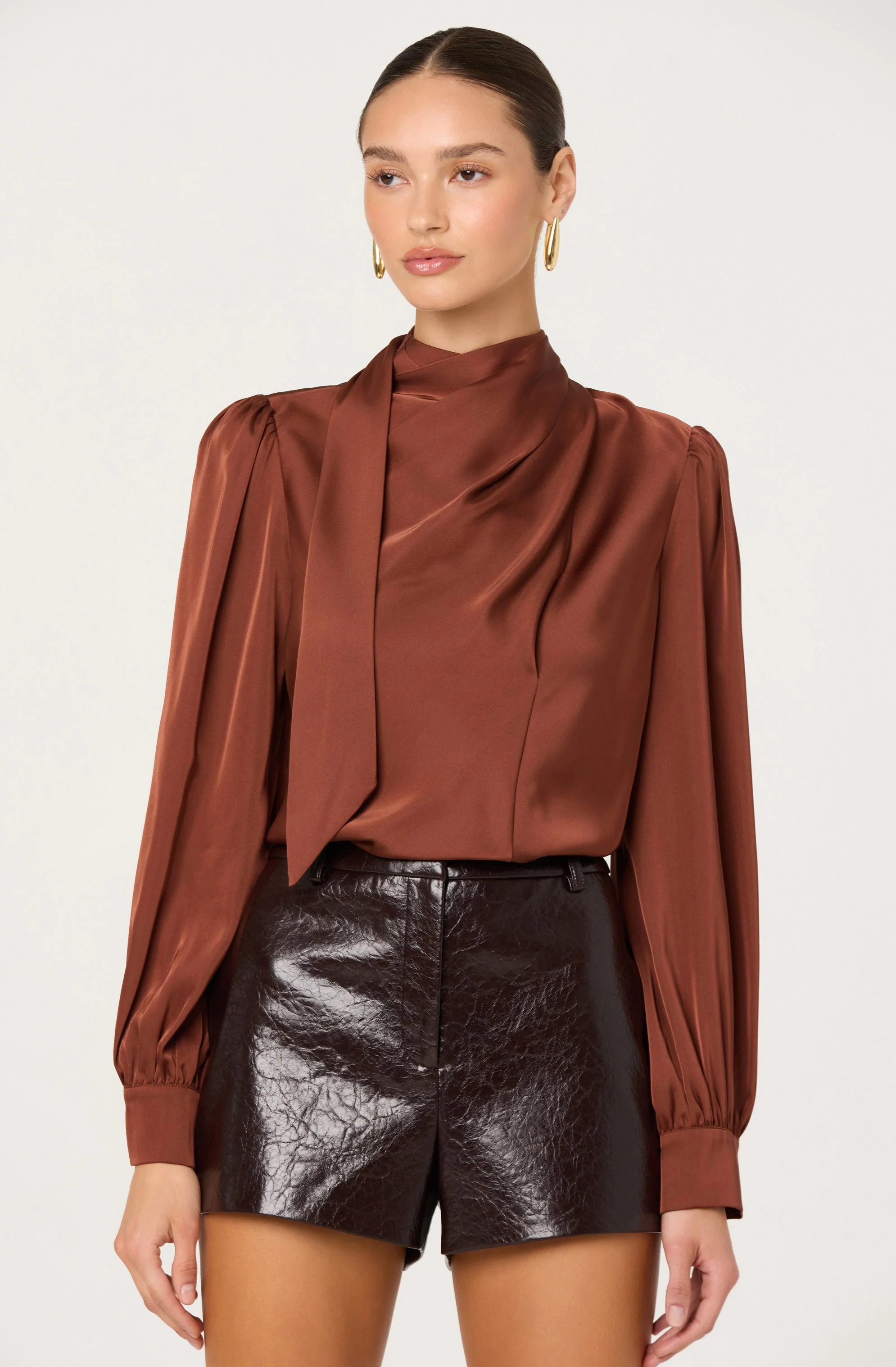 Ivonne High-Neck Satin Top - Image 9