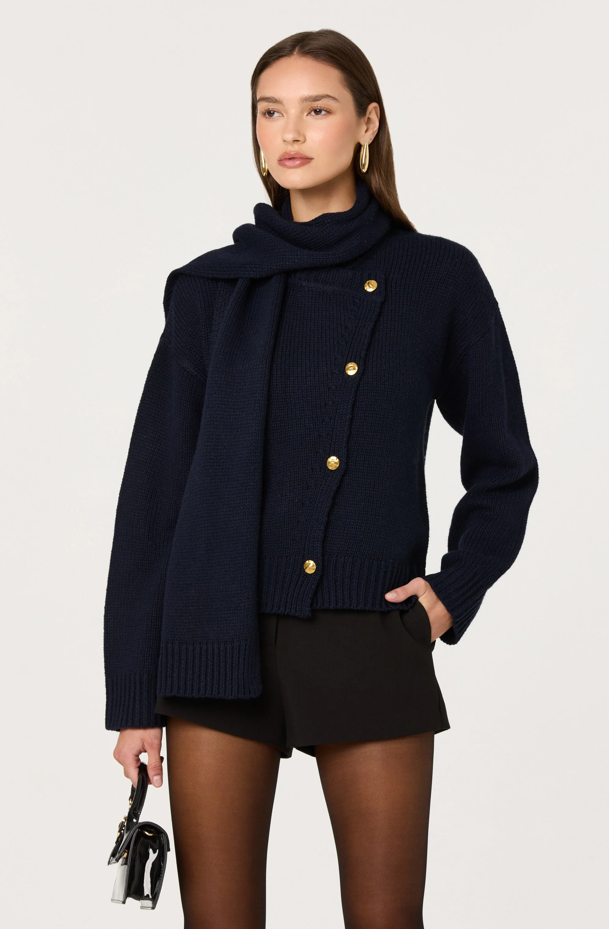 Jackeline Asymmetrical Scarf Cardigan - Image 3