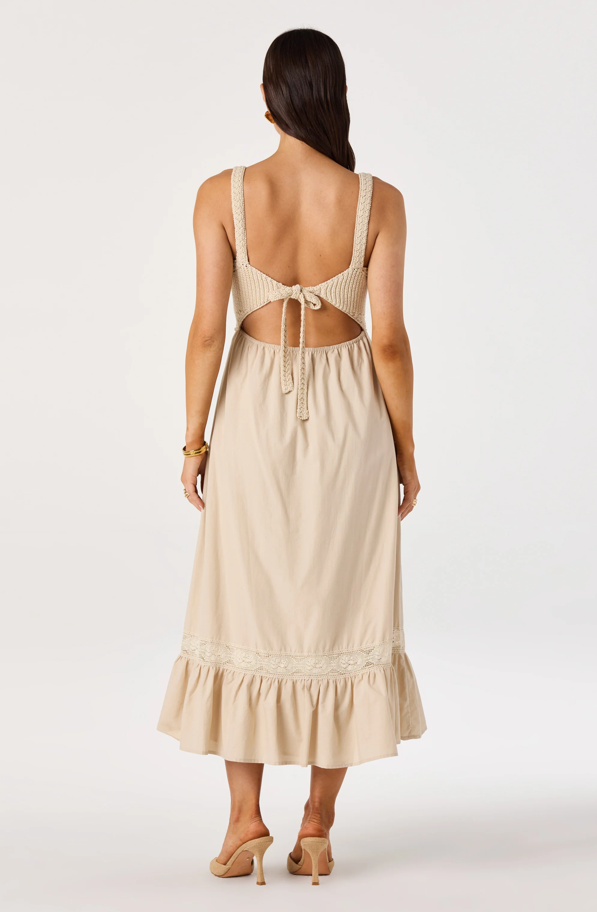 Jacquelin Crochet Open Back Dress - Image 9