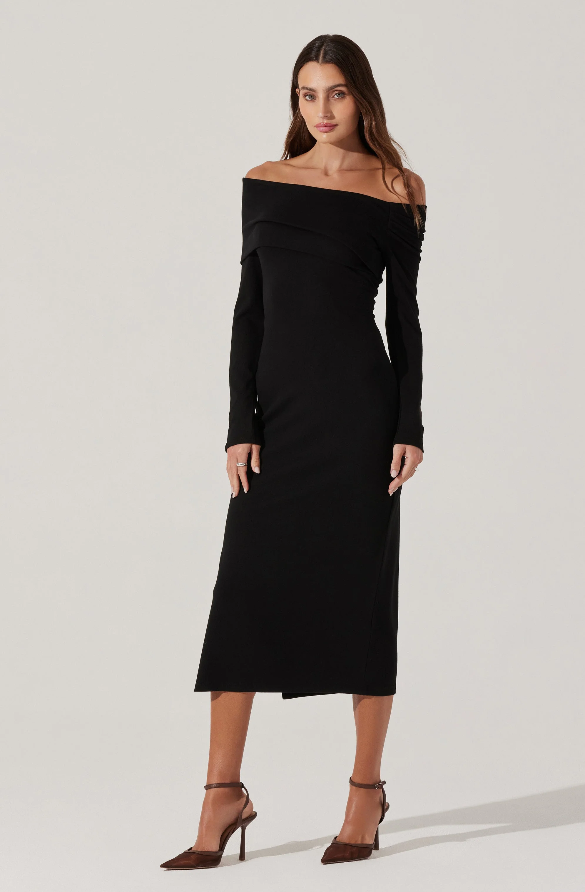 Jada Off Shoulder Midi Dress - Image 9