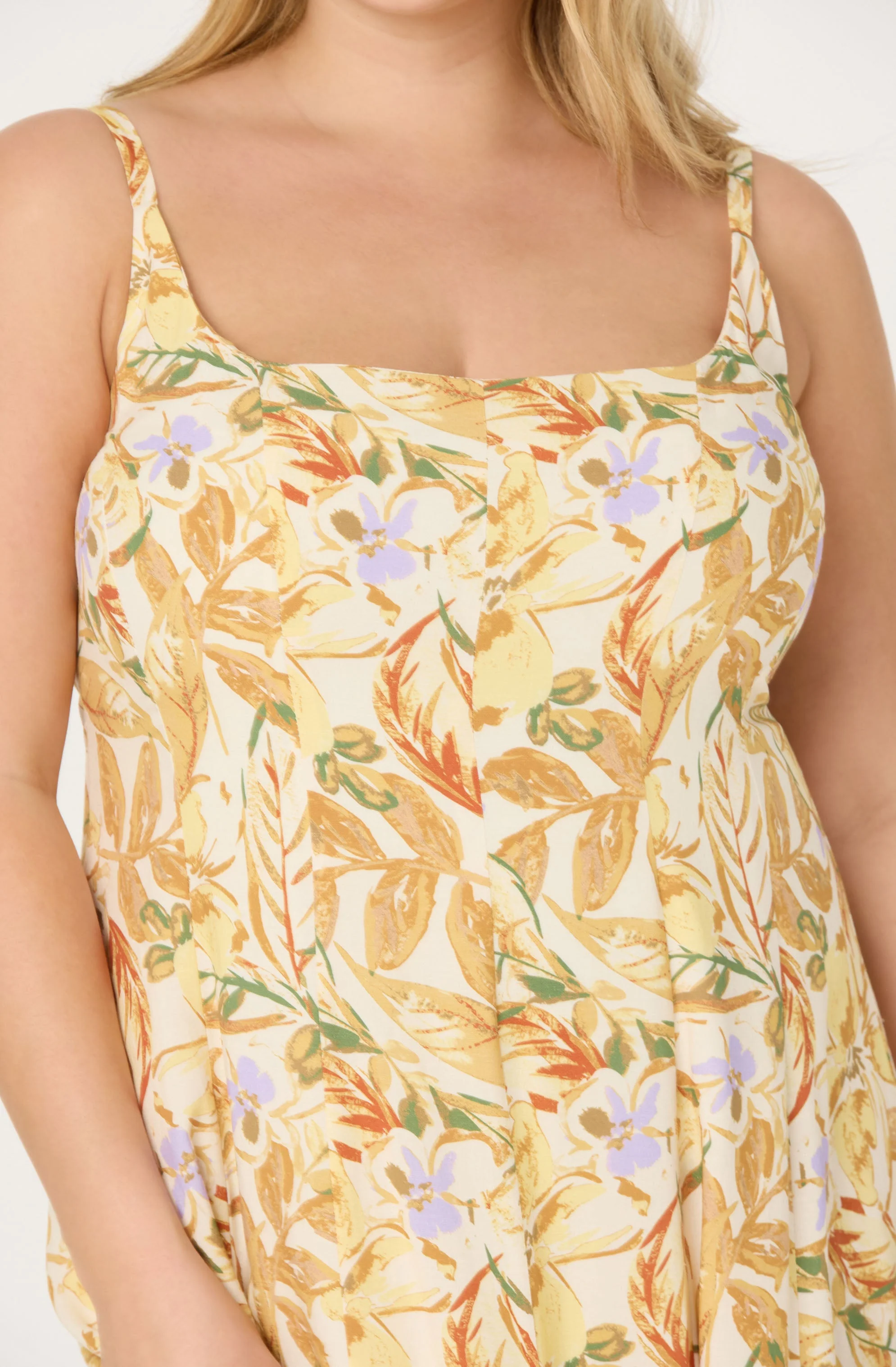 Jaleyah Paneled Flare Floral Midi Dress - Image 10