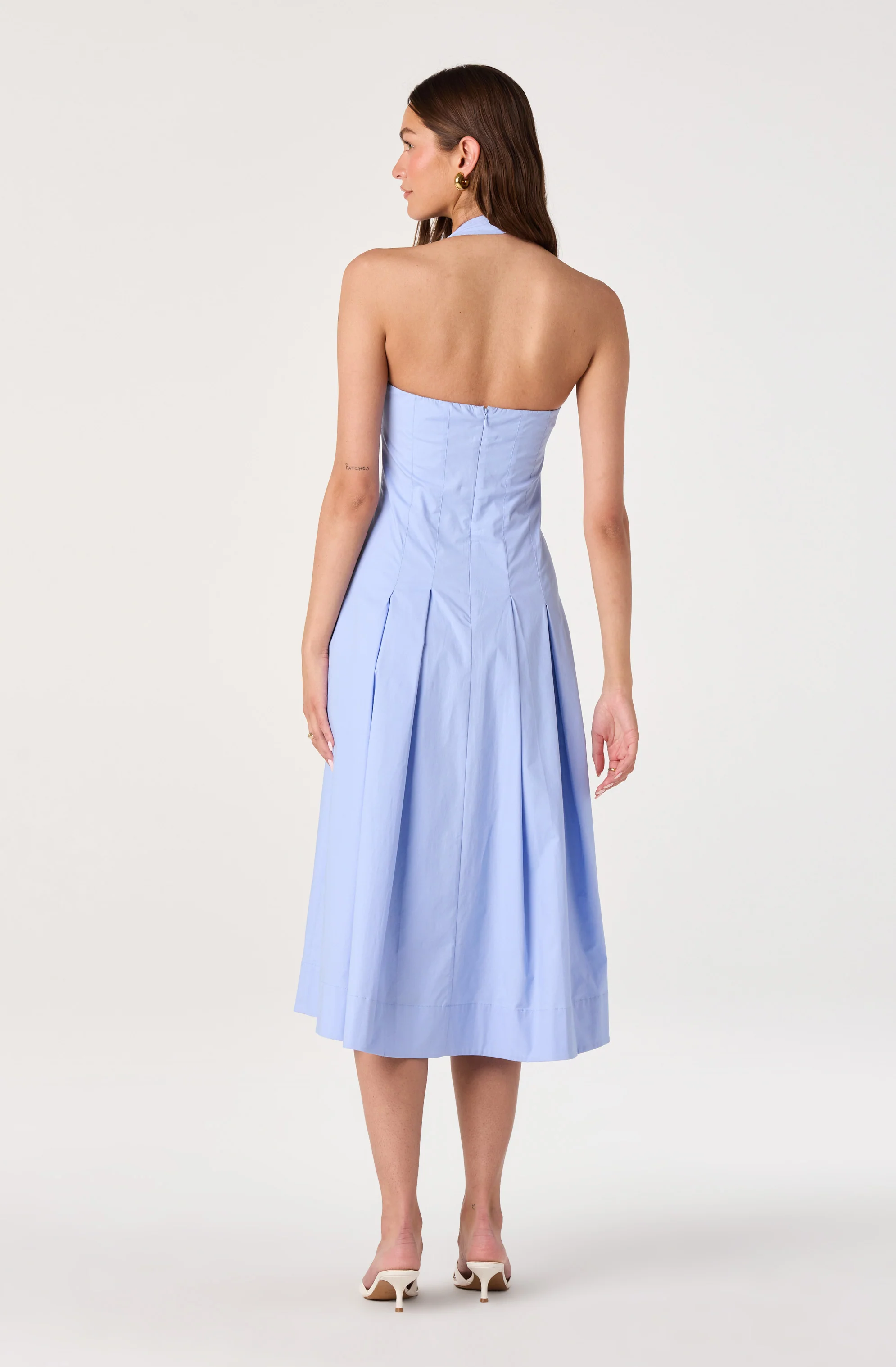 Janae Pleated Halter Midi Dress - Image 11