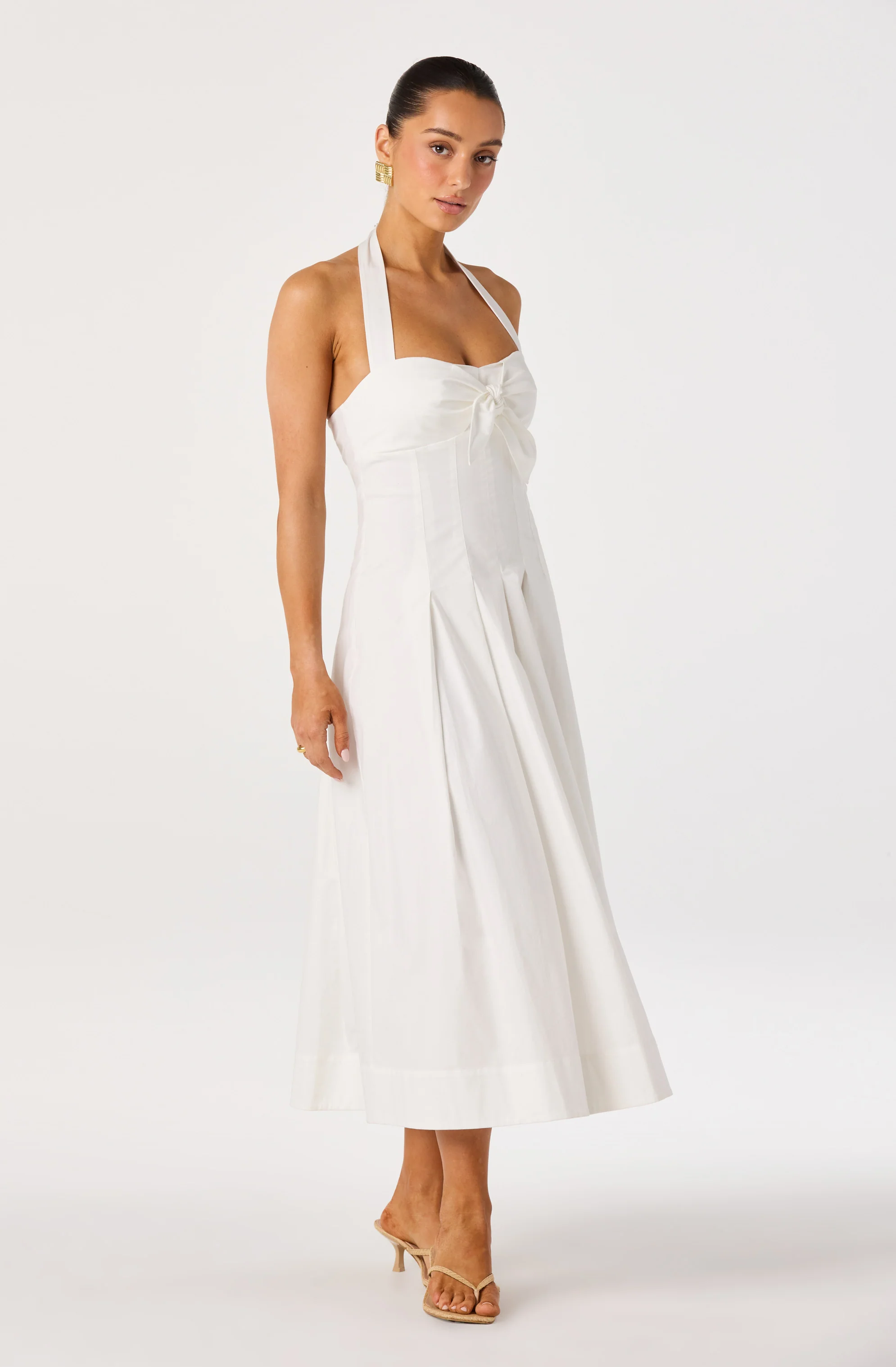 Janae Pleated Halter Midi Dress - Image 16