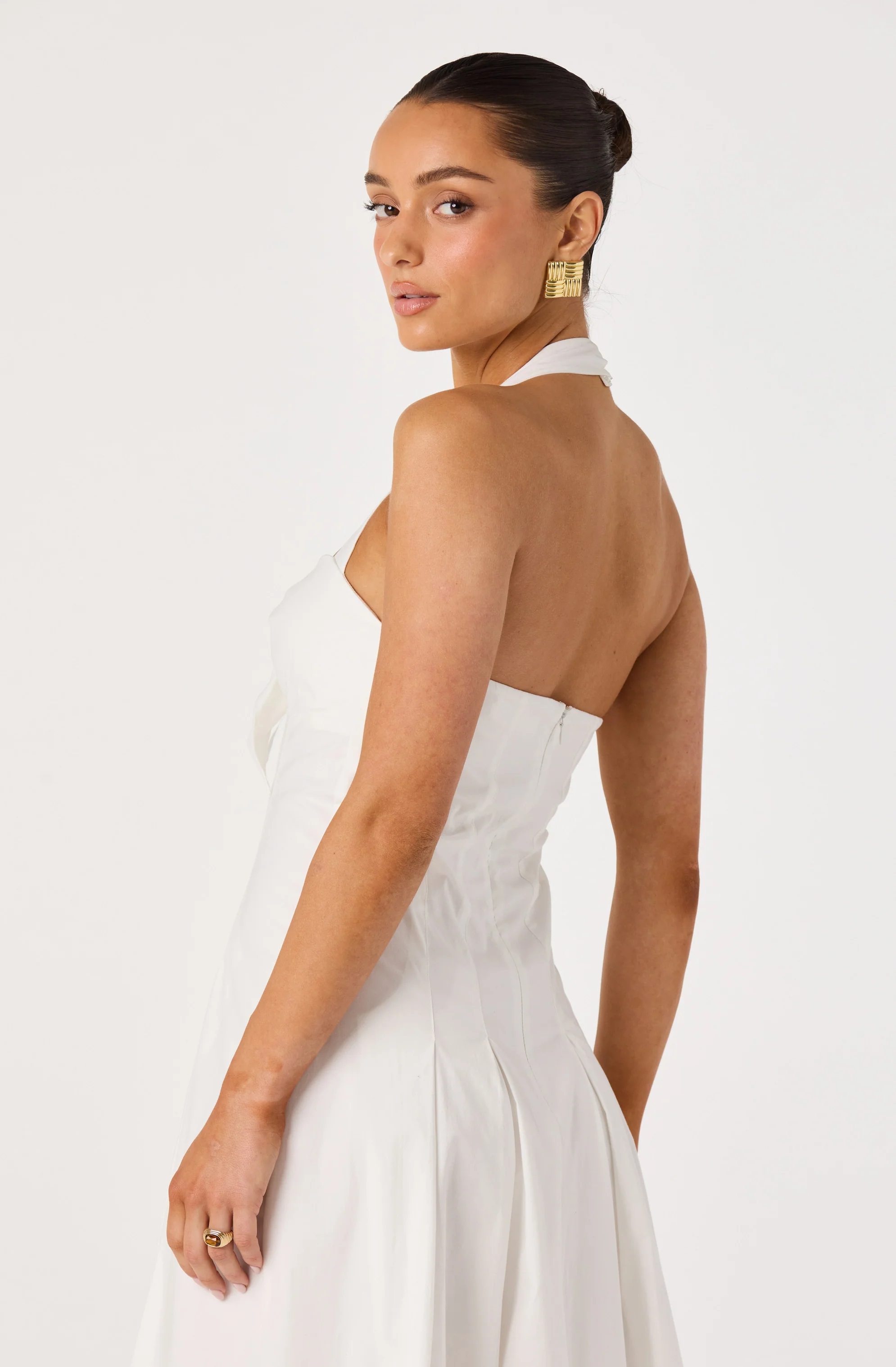 Janae Pleated Halter Midi Dress - Image 18