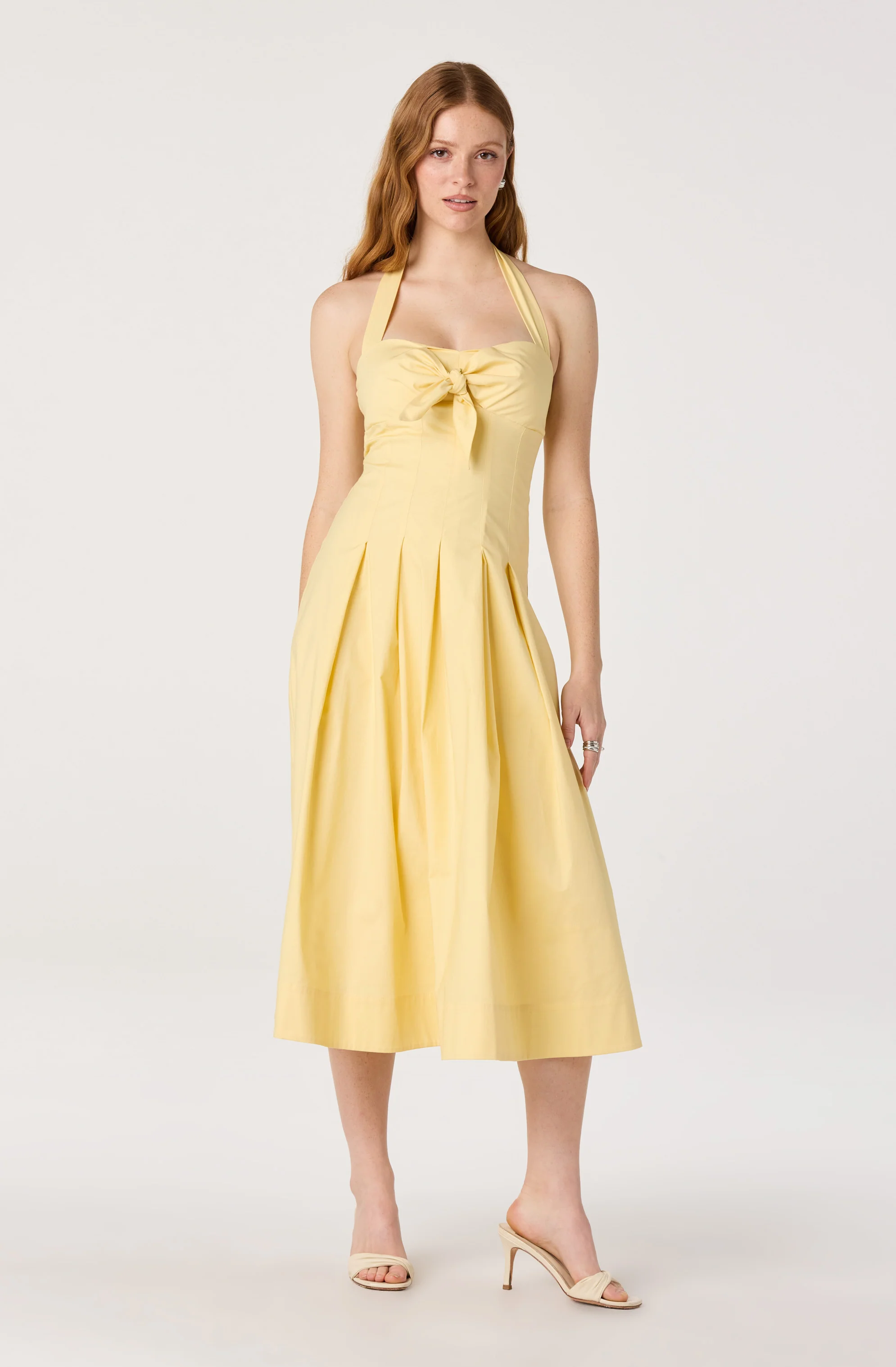 Janae Pleated Halter Midi Dress - Image 2