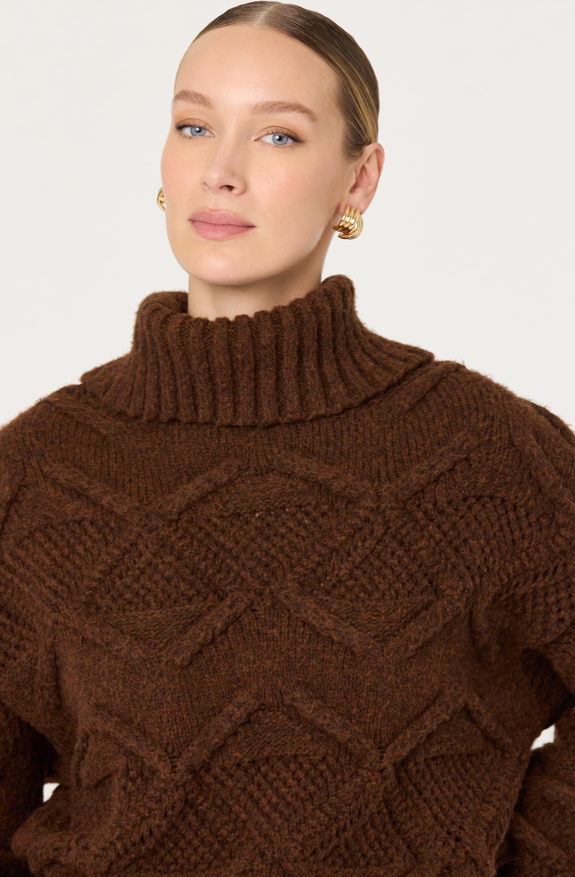 Janeth Diamond Knit Turtleneck Sweater - Image 4