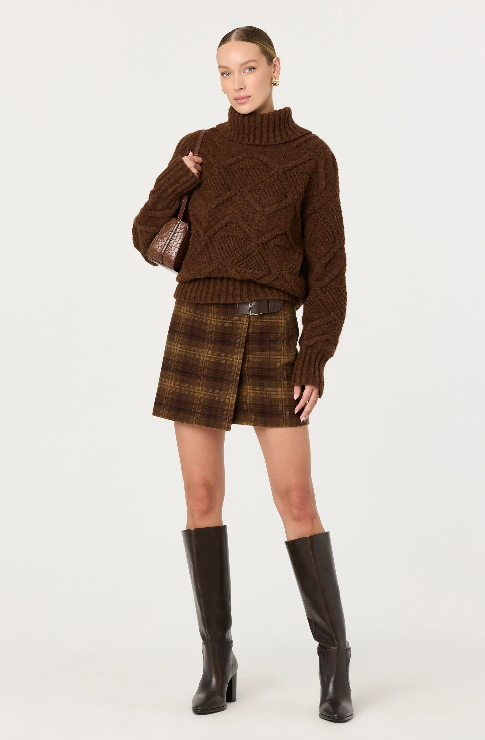 Janeth Diamond Knit Turtleneck Sweater - Image 5