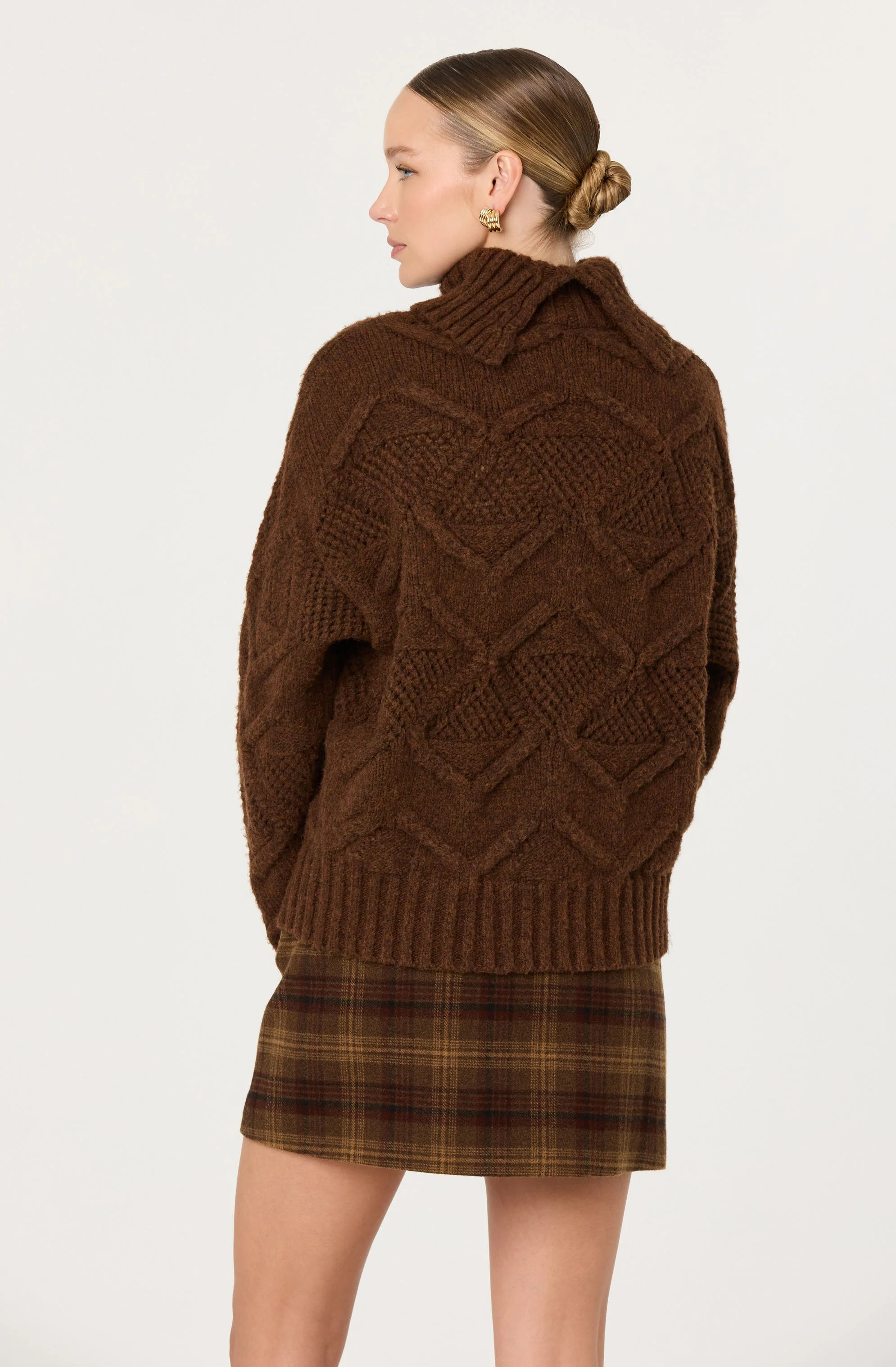 Janeth Diamond Knit Turtleneck Sweater - Image 6