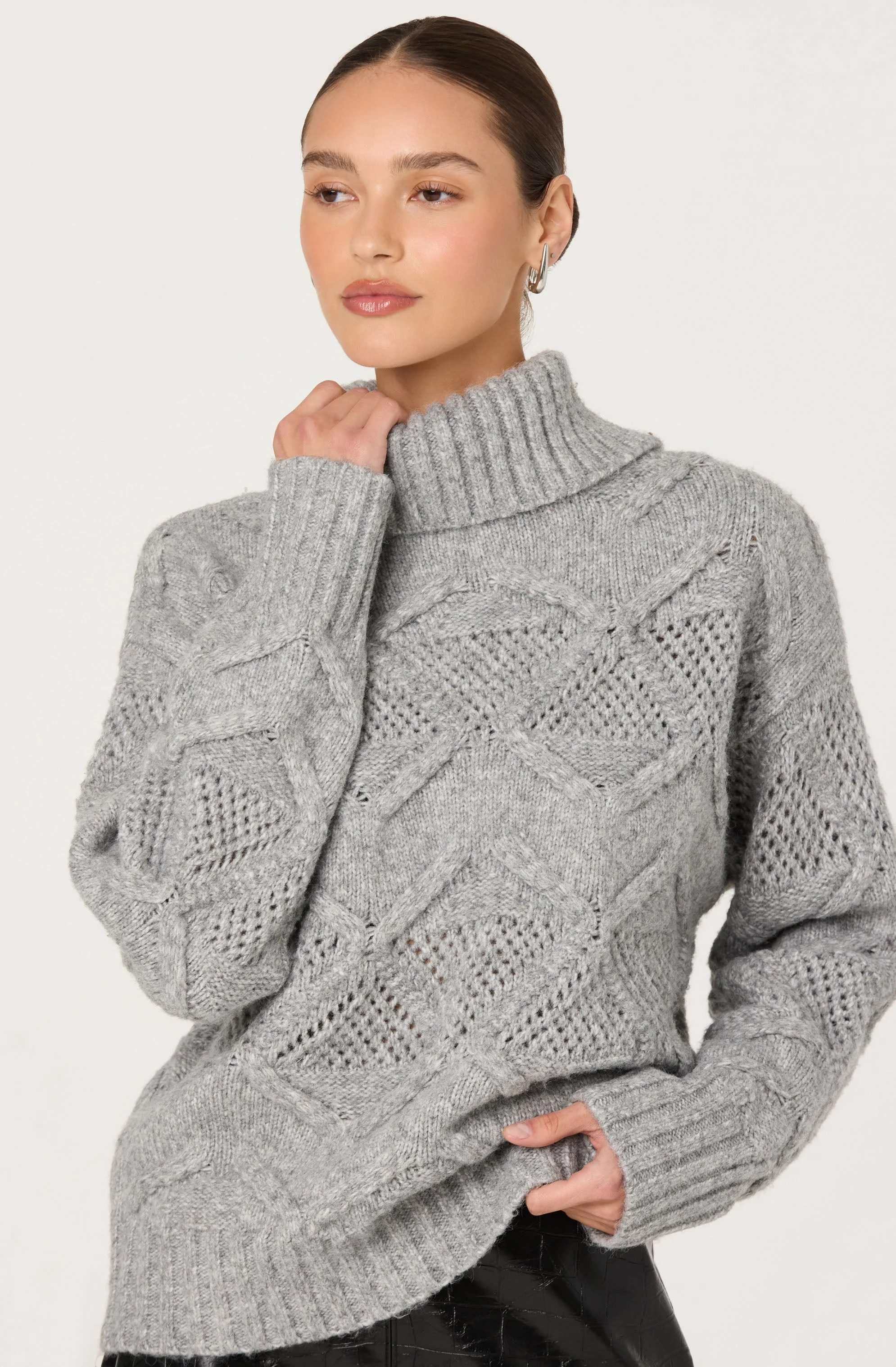 Janeth Diamond Knit Turtleneck Sweater - Image 7