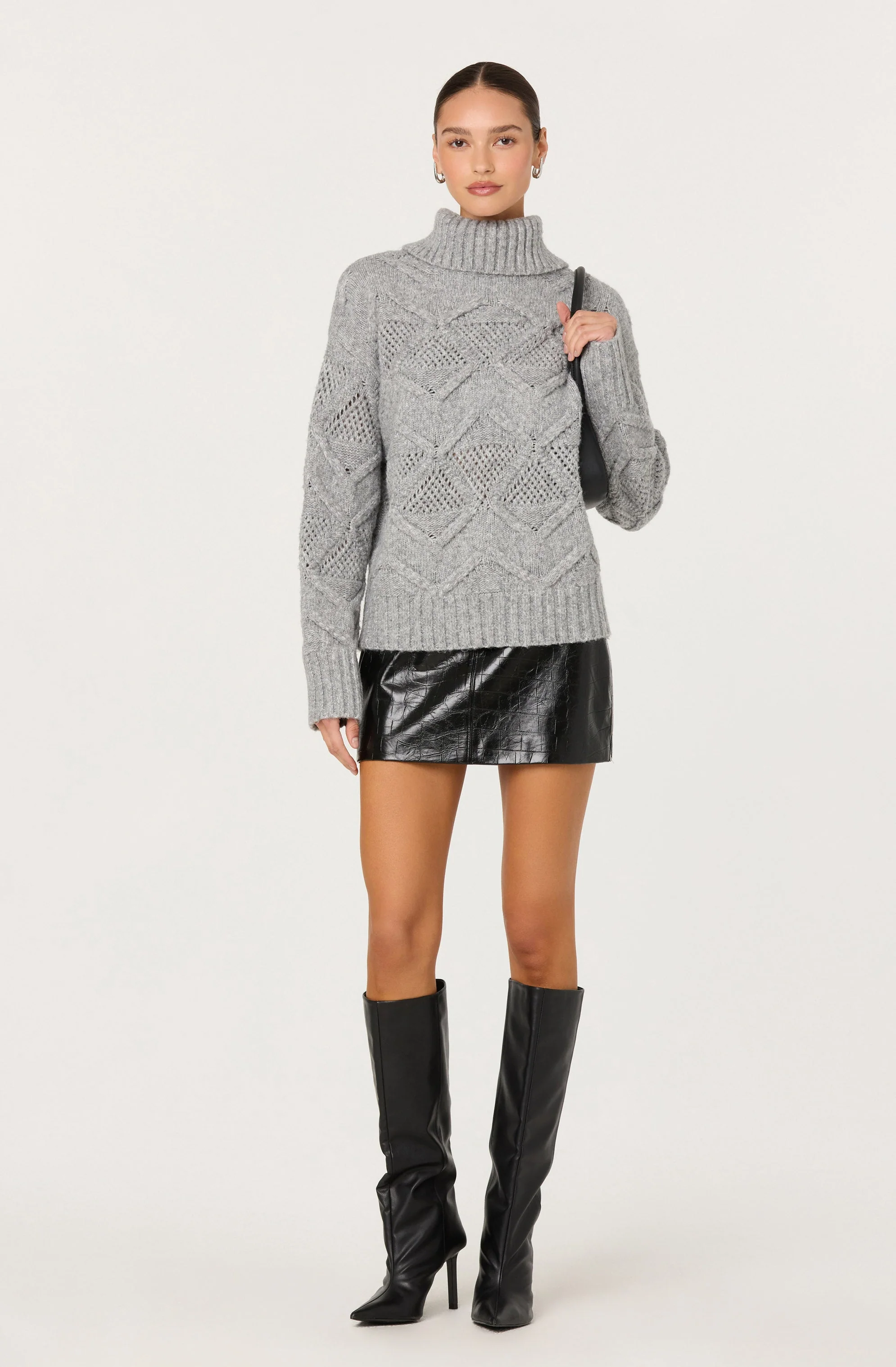 Janeth Diamond Knit Turtleneck Sweater - Image 8
