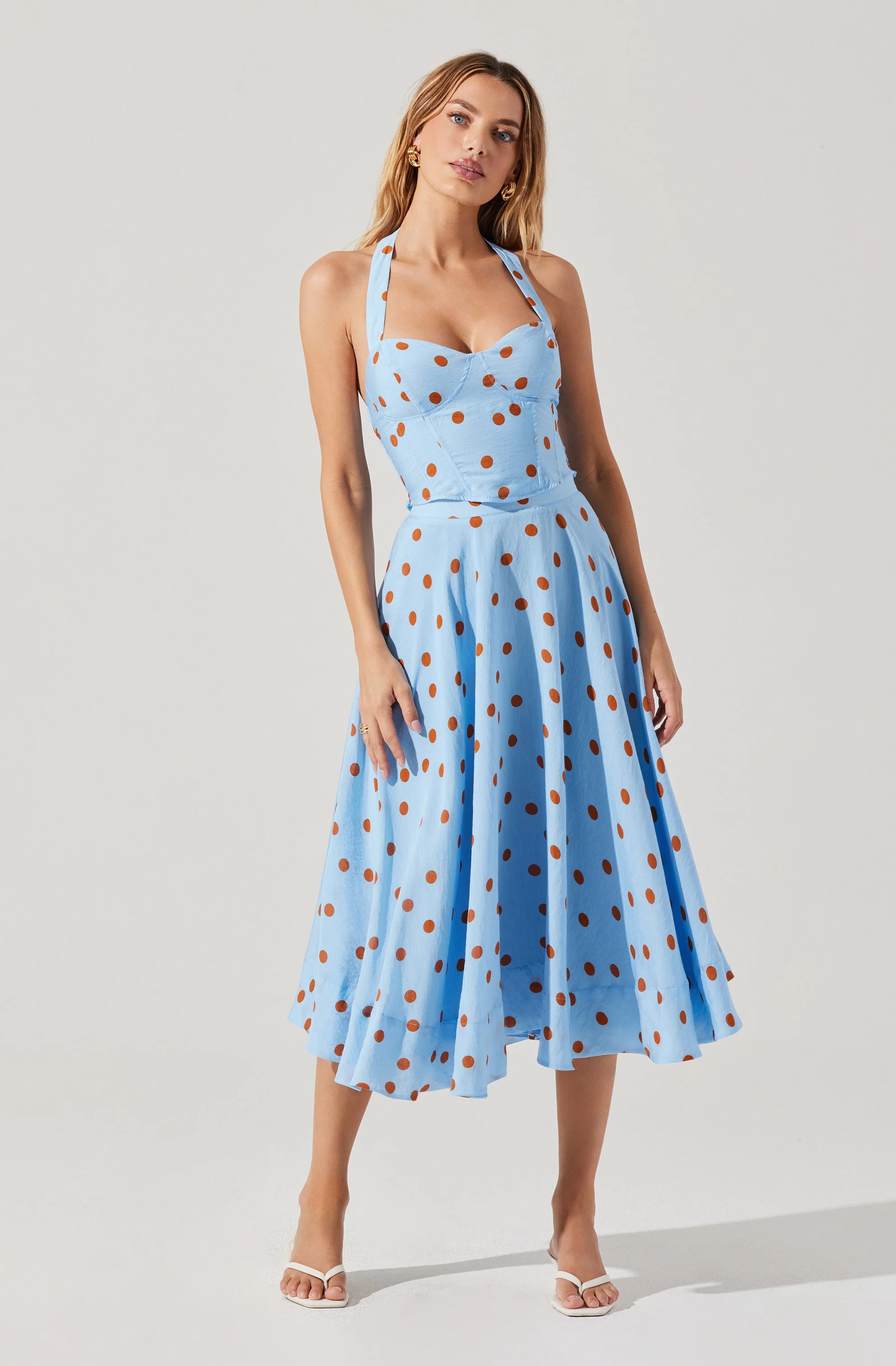 Janie Polka Dot Midi Skirt - Image 4