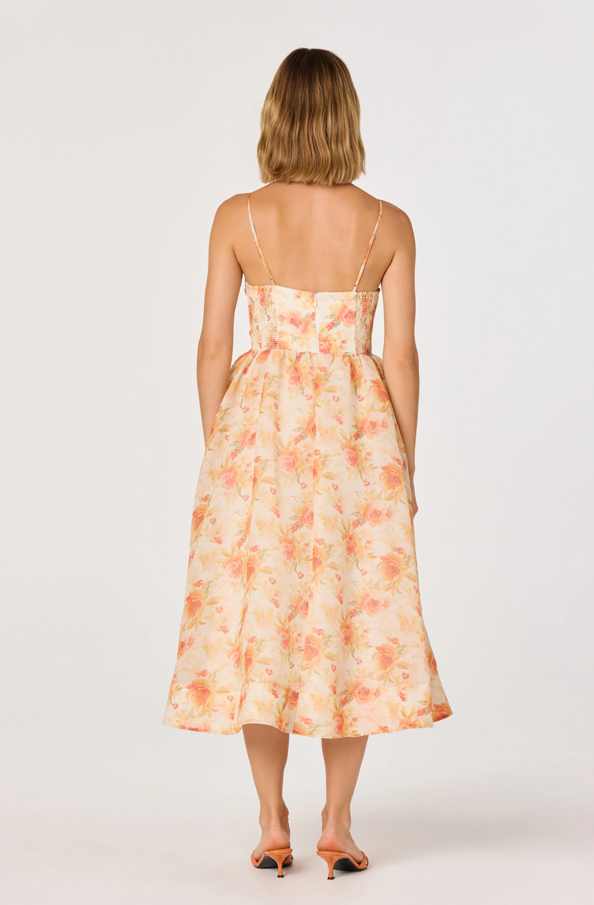 Janna Floral Plunge Midi Dress - Image 12