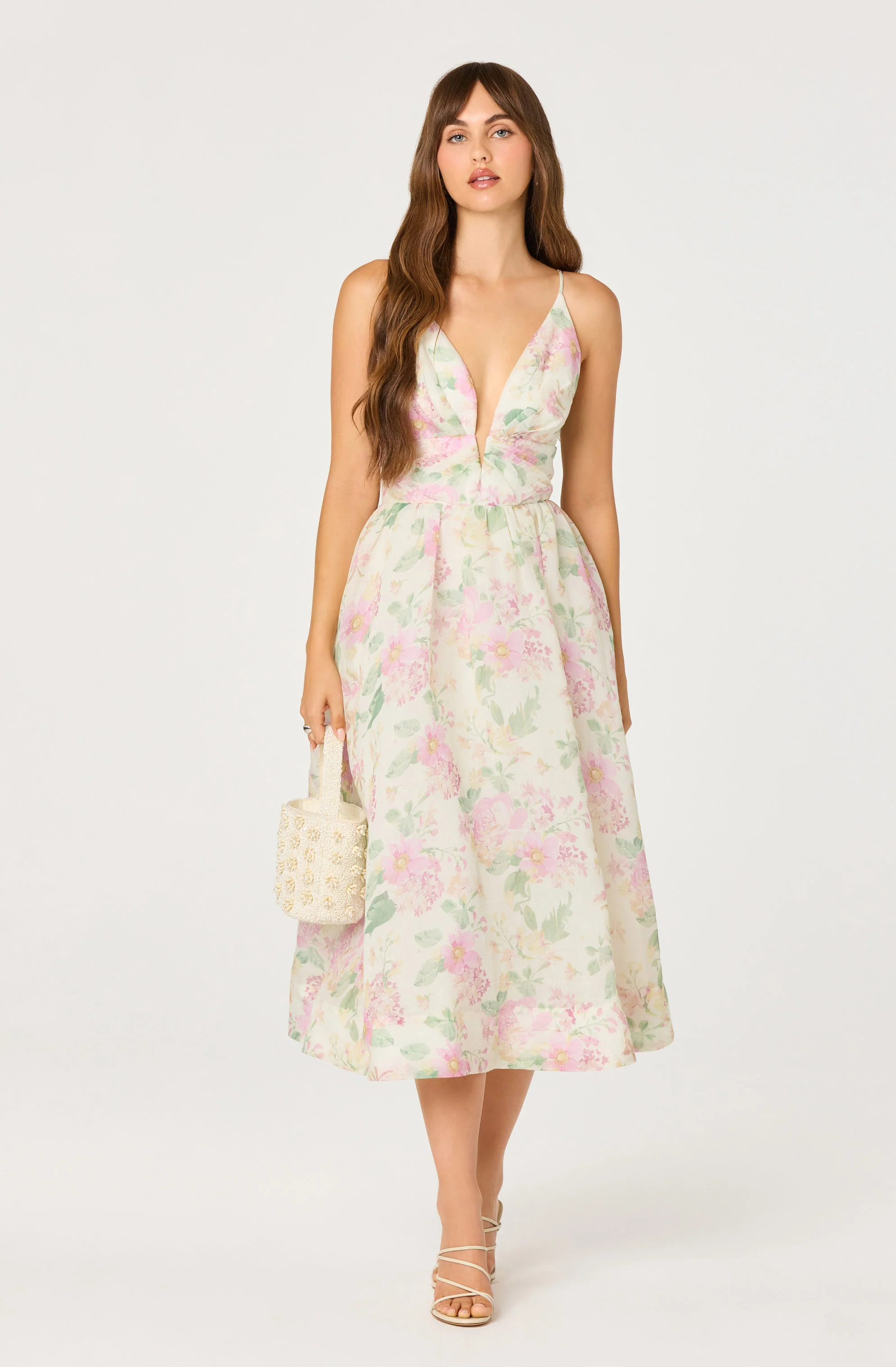 Janna Floral Plunge Midi Dress - Image 19