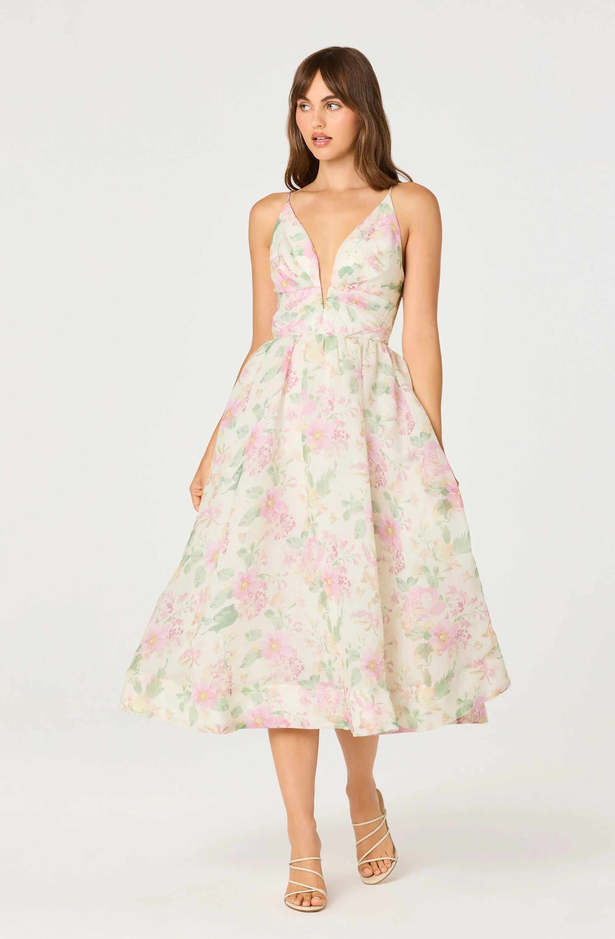 Janna Floral Plunge Midi Dress - Image 20