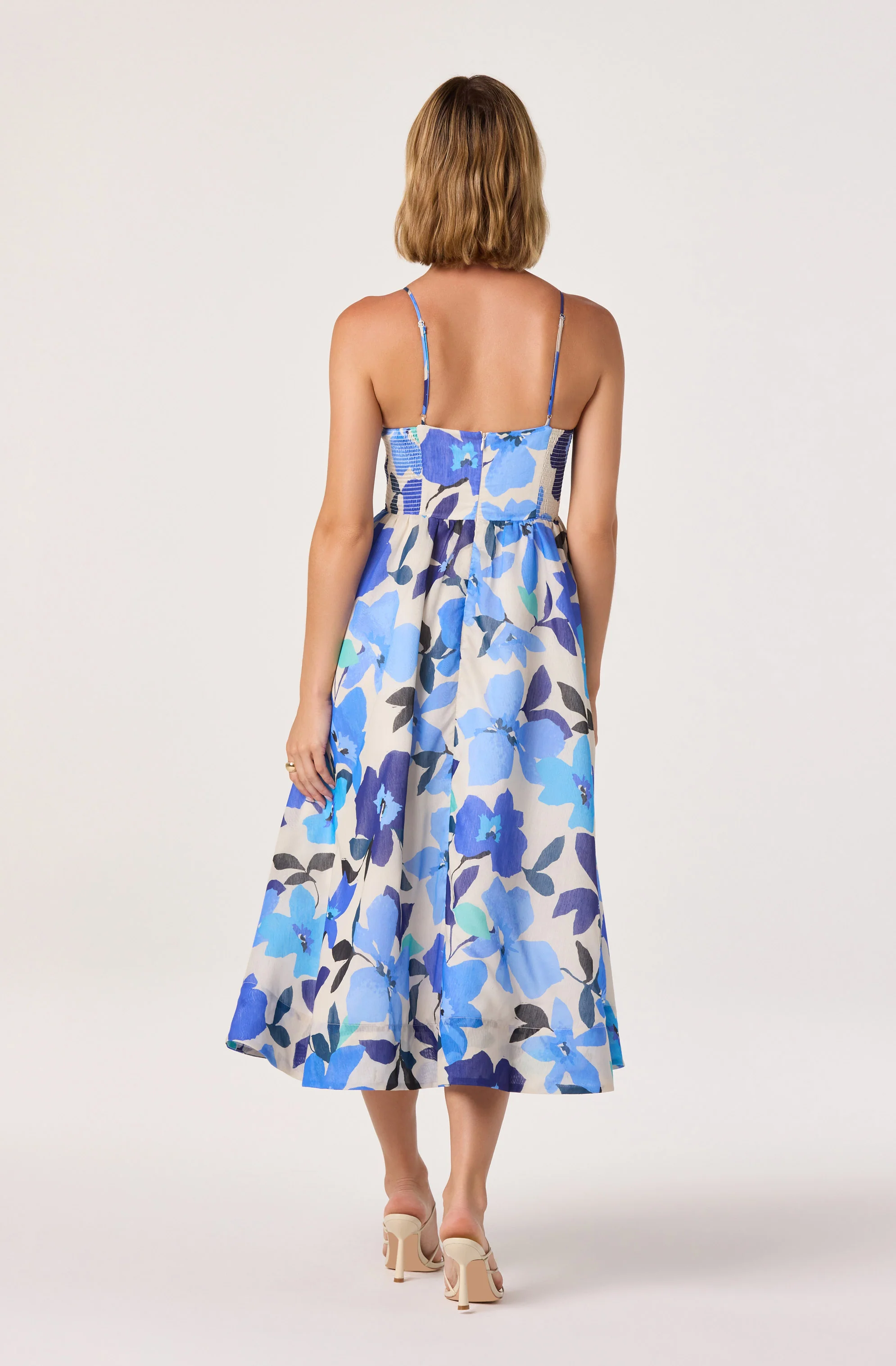 Janna Floral Plunge Midi Dress - Image 4