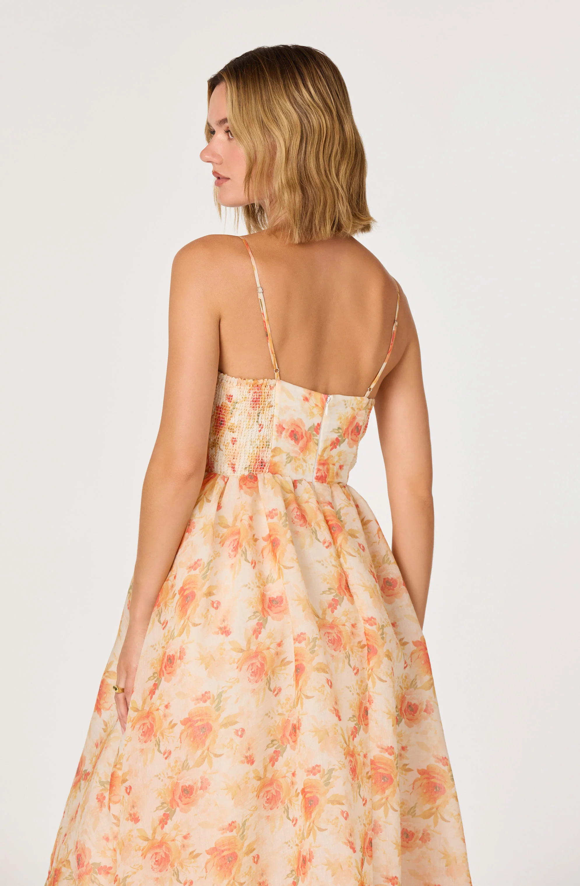 Janna Floral Plunge Midi Dress - Image 9