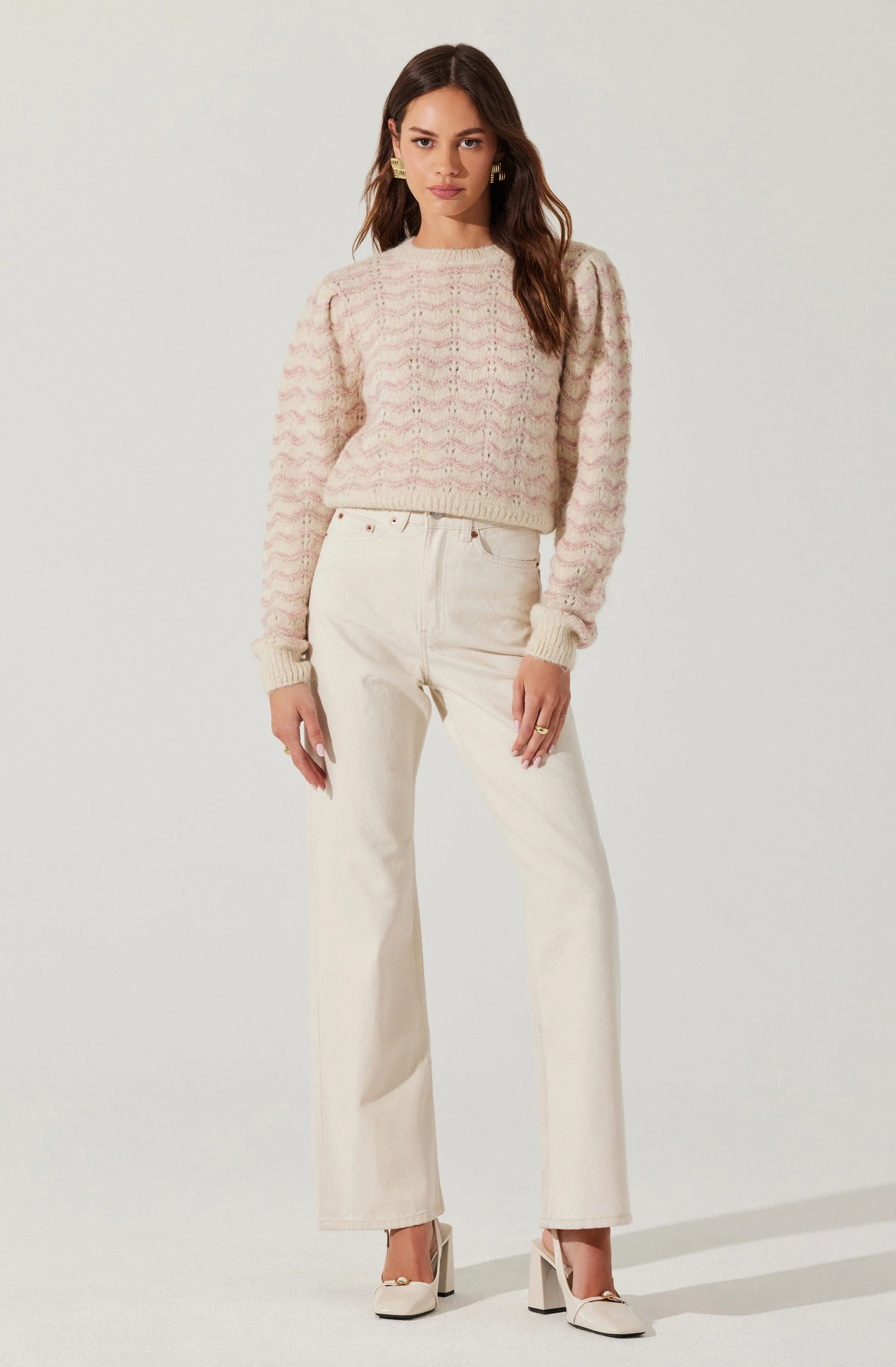 Jaylani Striped Pointelle Sweater - Image 2