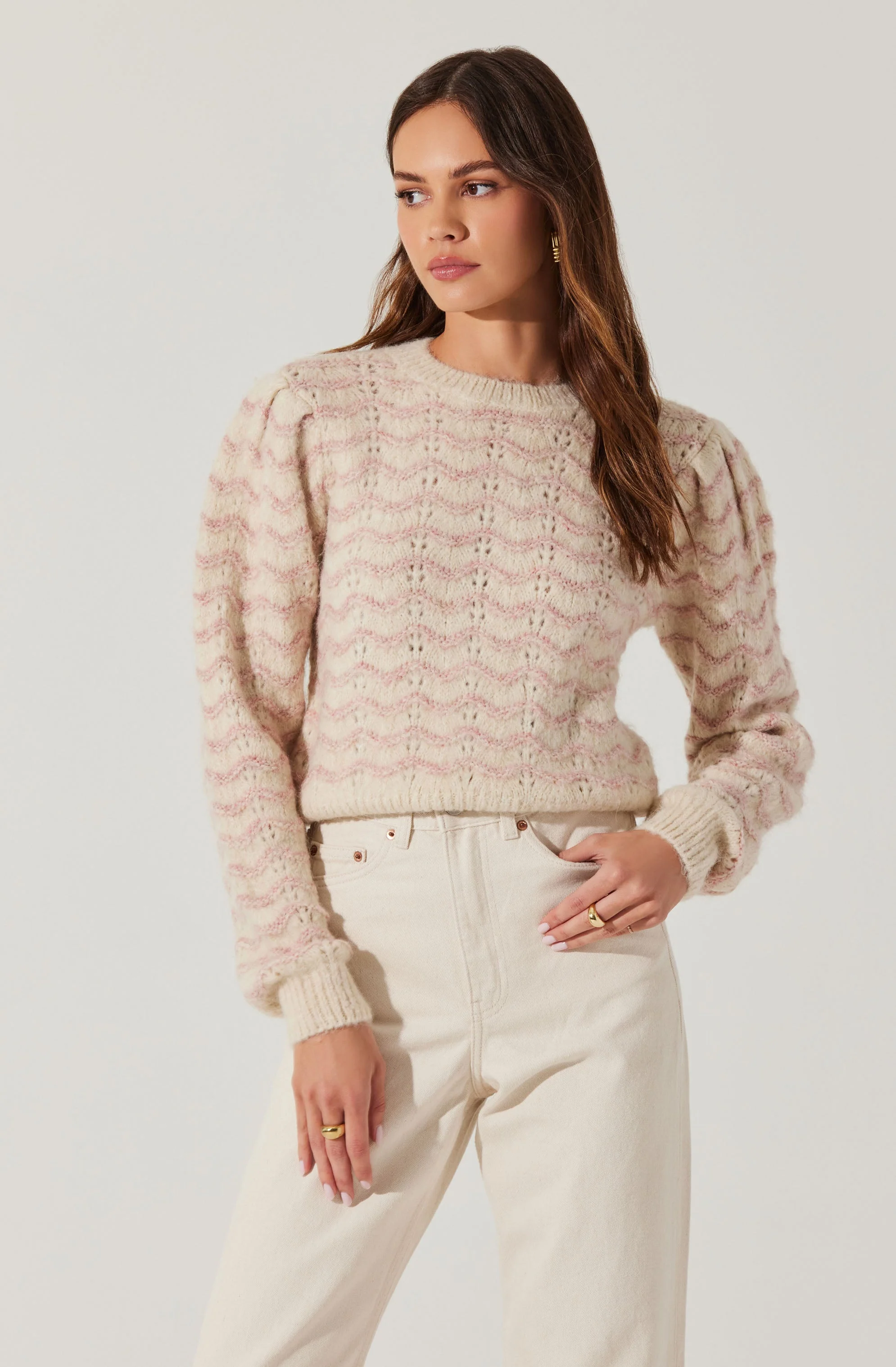 Jaylani Striped Pointelle Sweater - Image 3