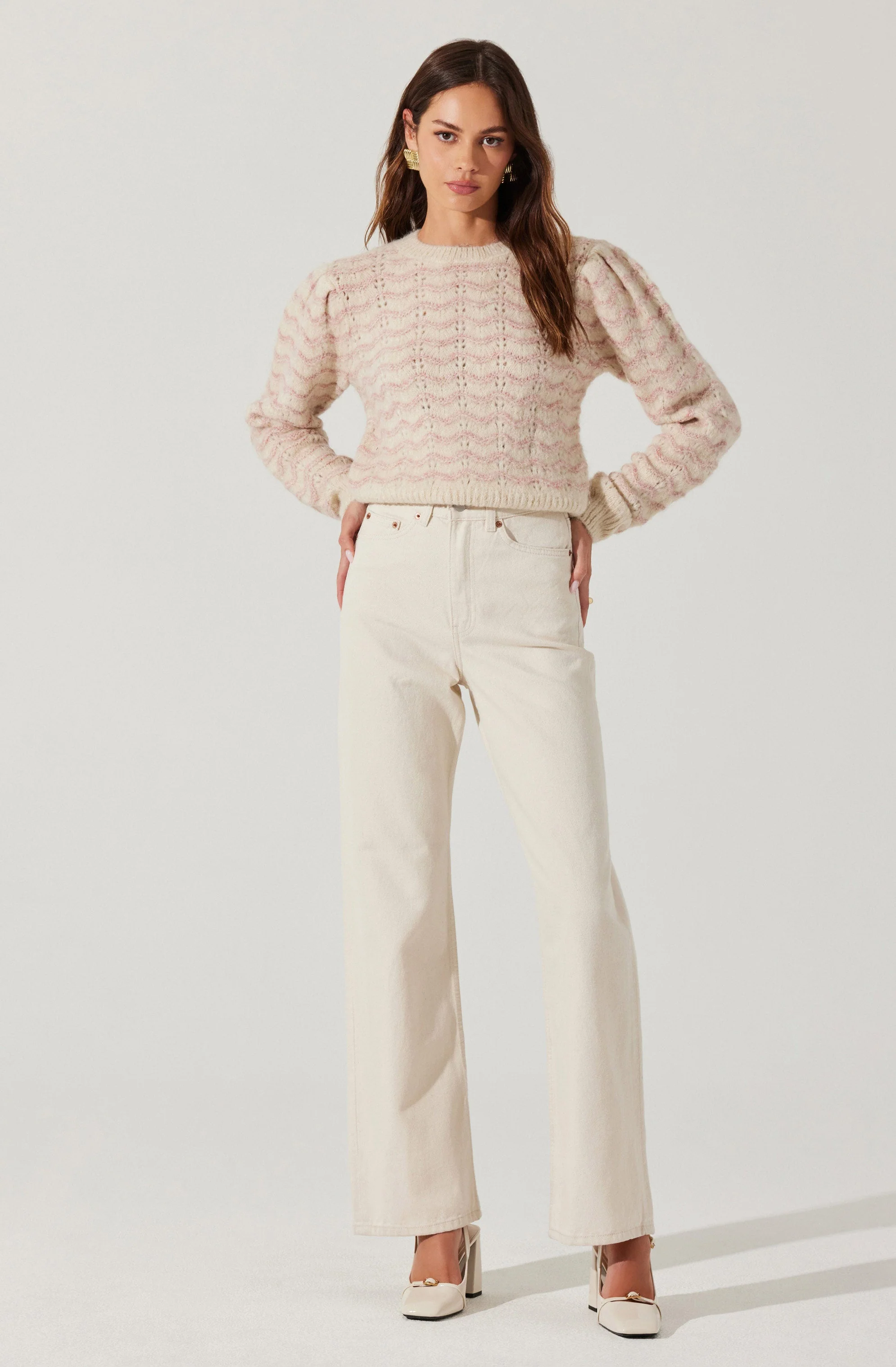Jaylani Striped Pointelle Sweater - Image 4