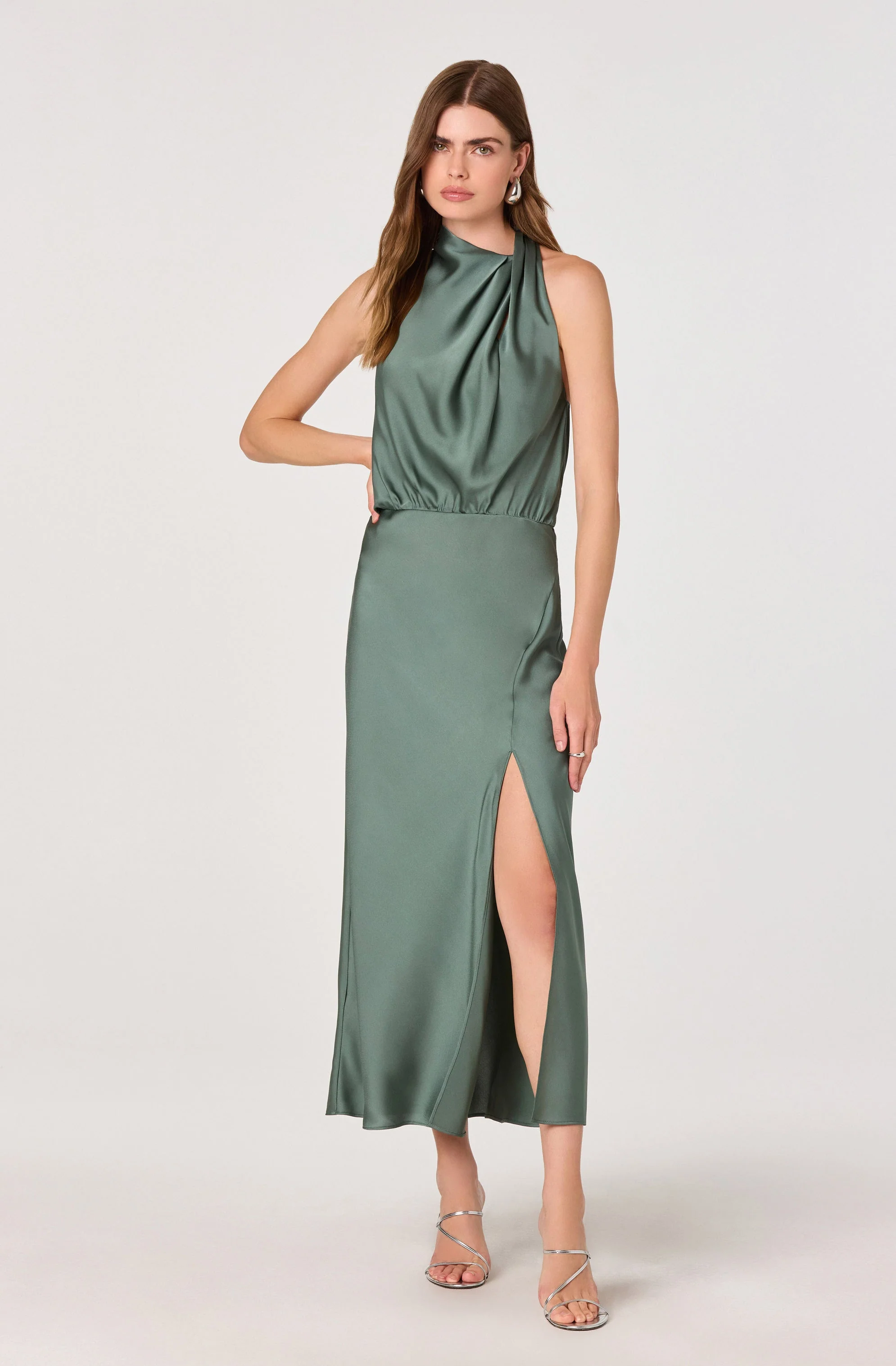 Jelyn Satin Midi Dress - Image 5