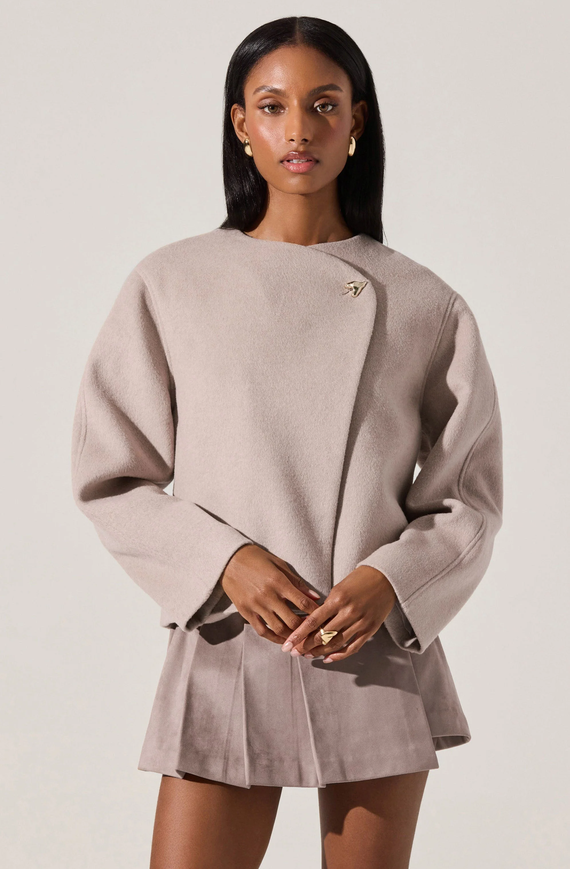 Jennah Wool-Blend Wrap Jacket - Image 6