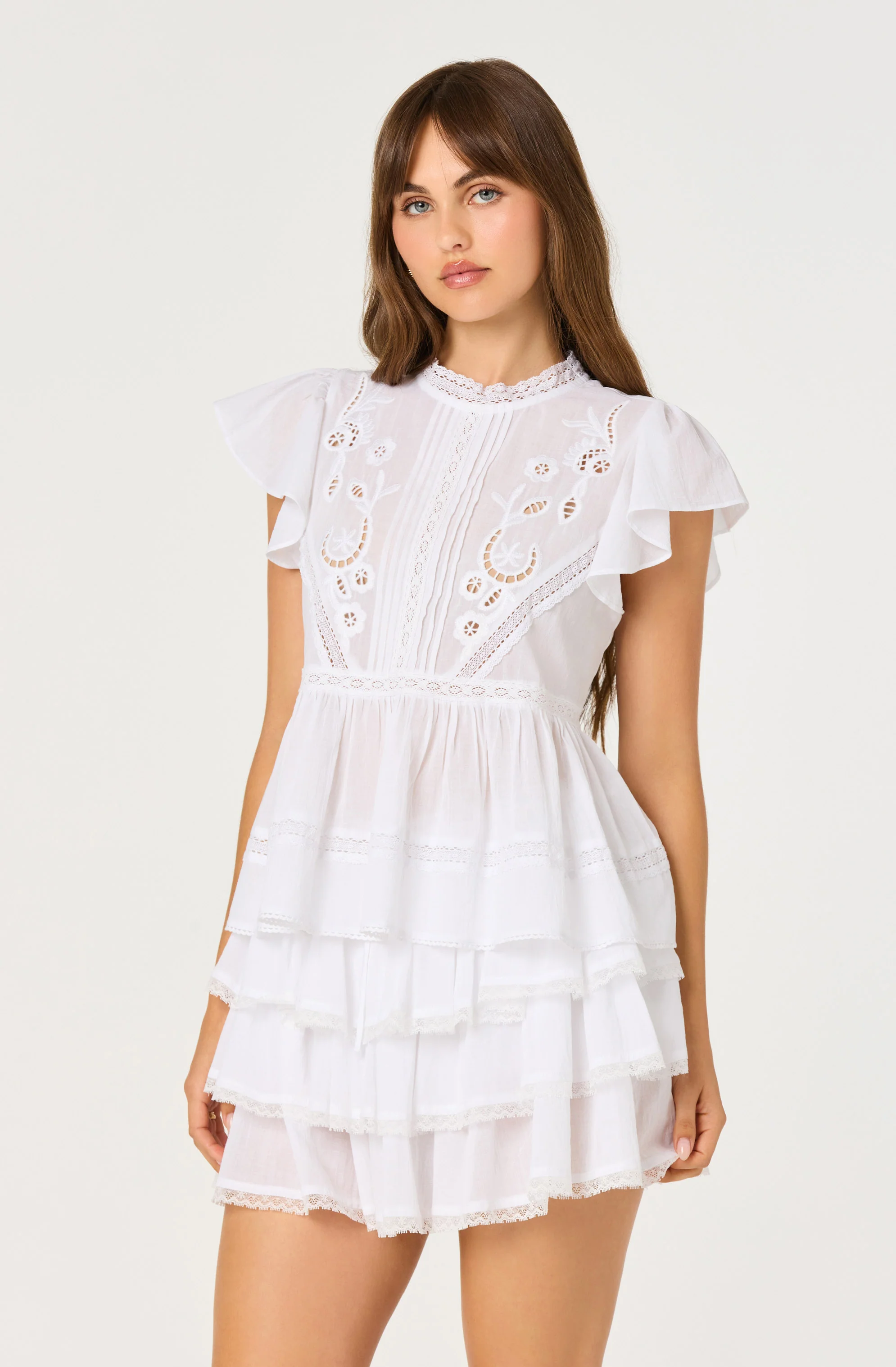 Jenny Eyelet Flutter Sleeve Top